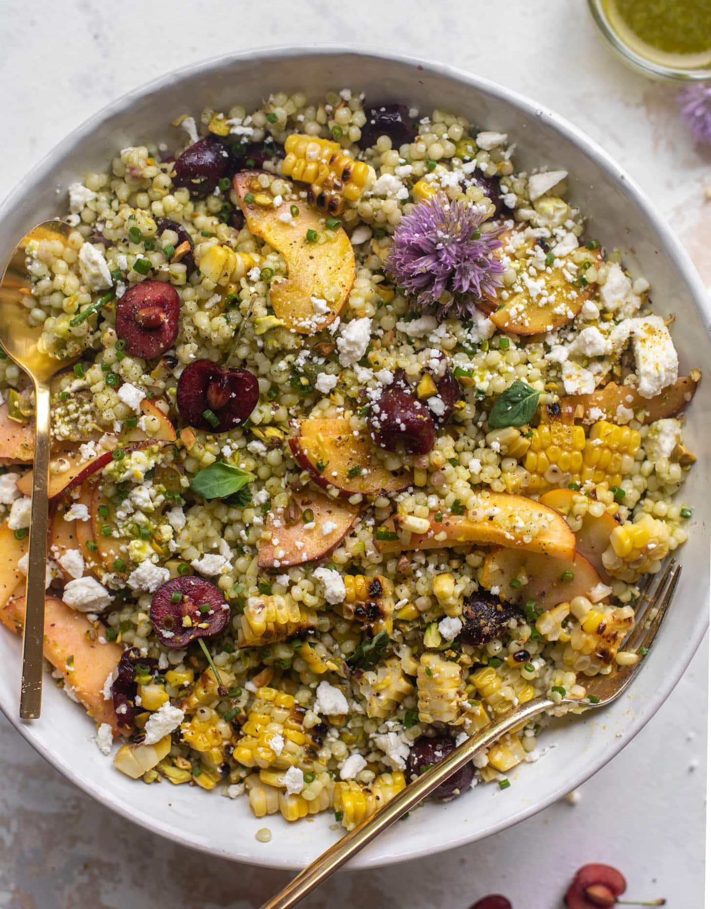 summer stone fruit couscous salad