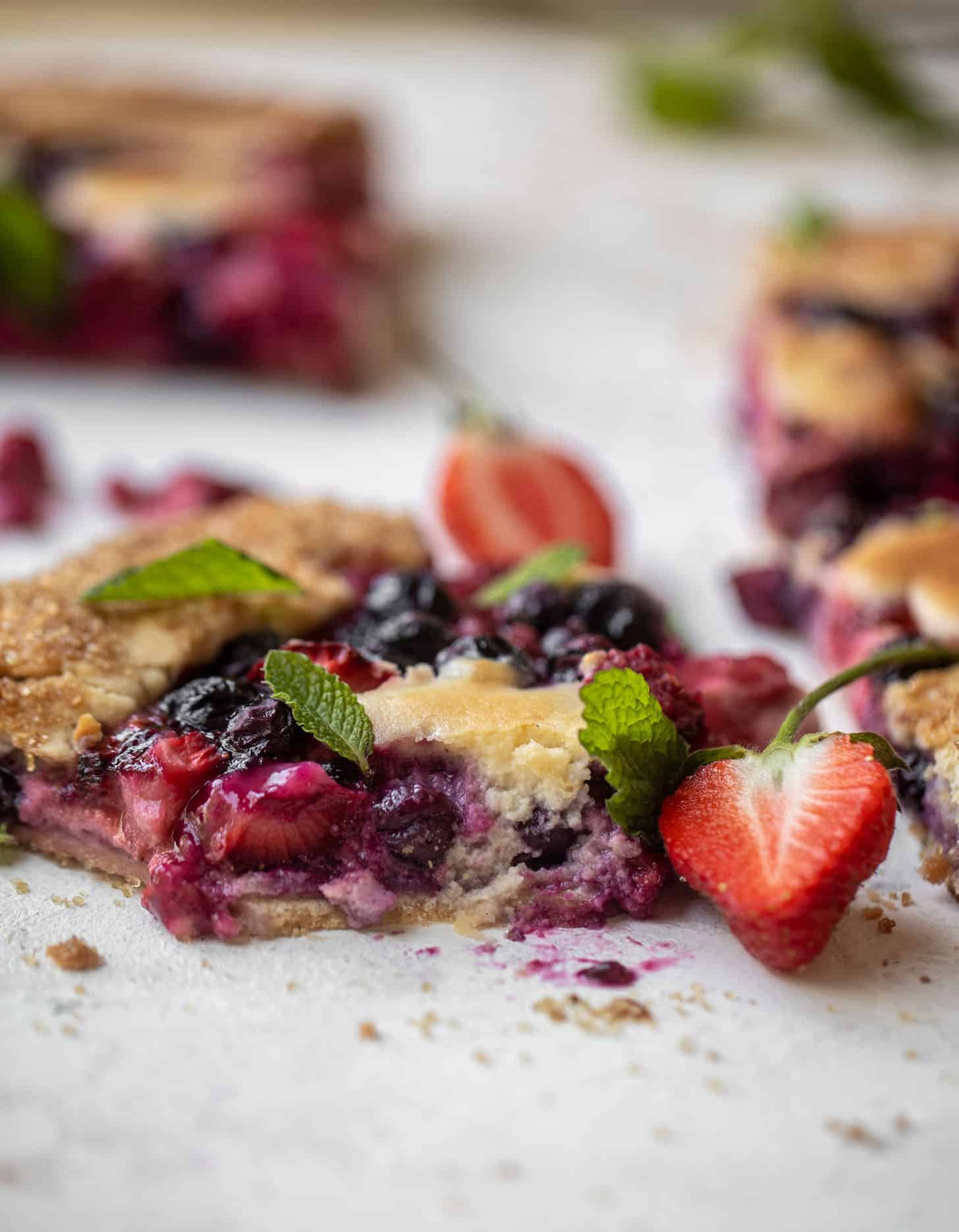 triple berry cheesecake galette