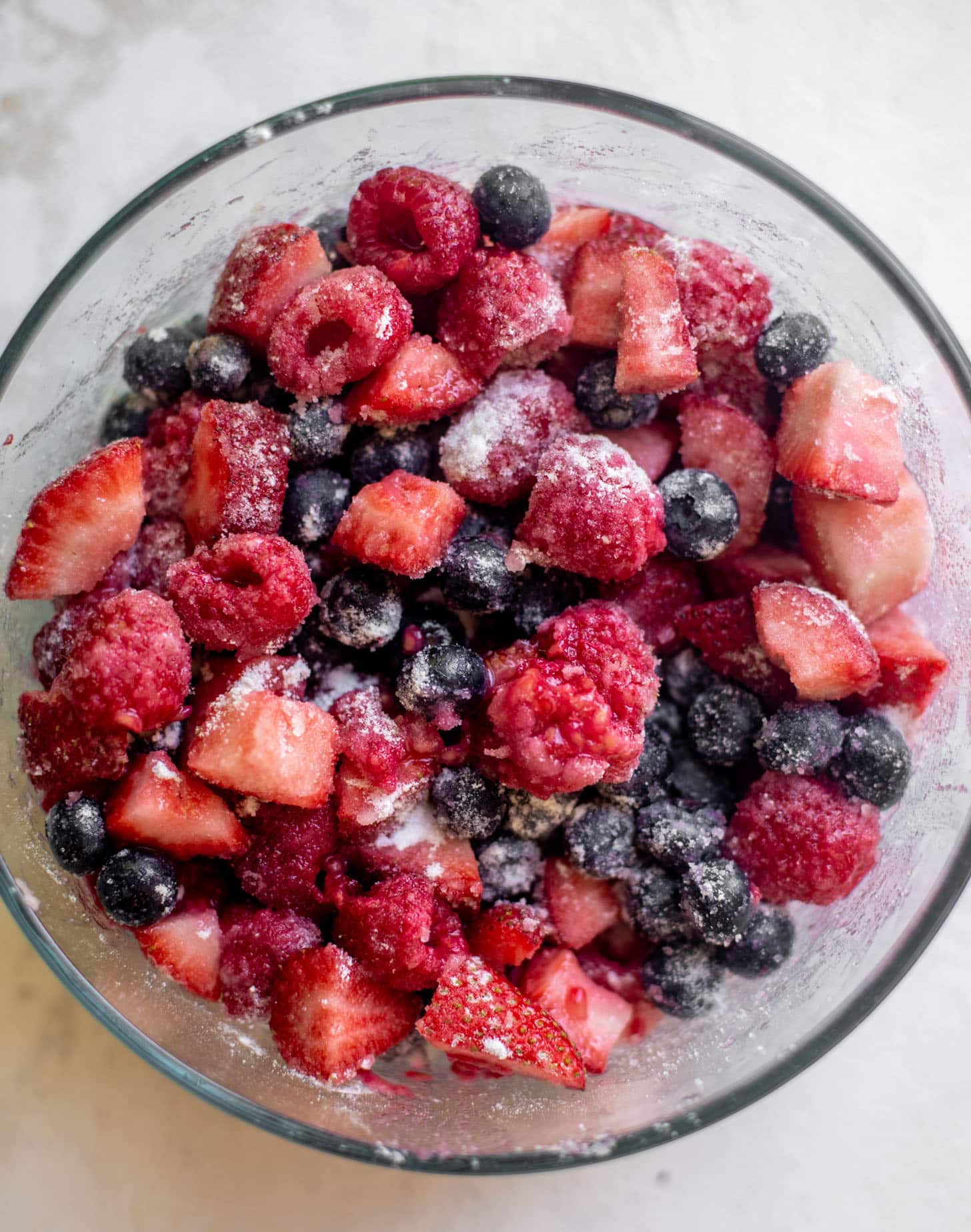 strawberries, blueberries, raspberries