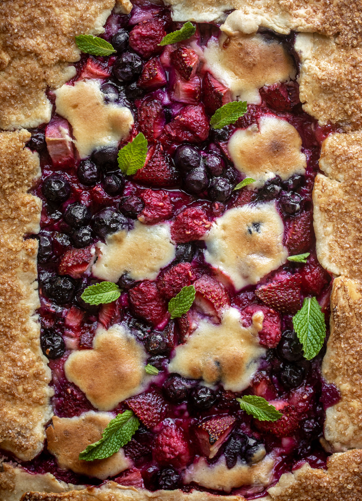 triple berry cheesecake galette