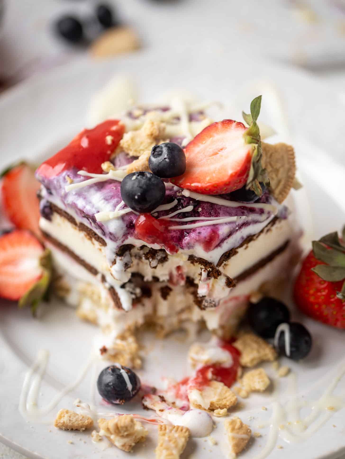 triple berry ice cream cake