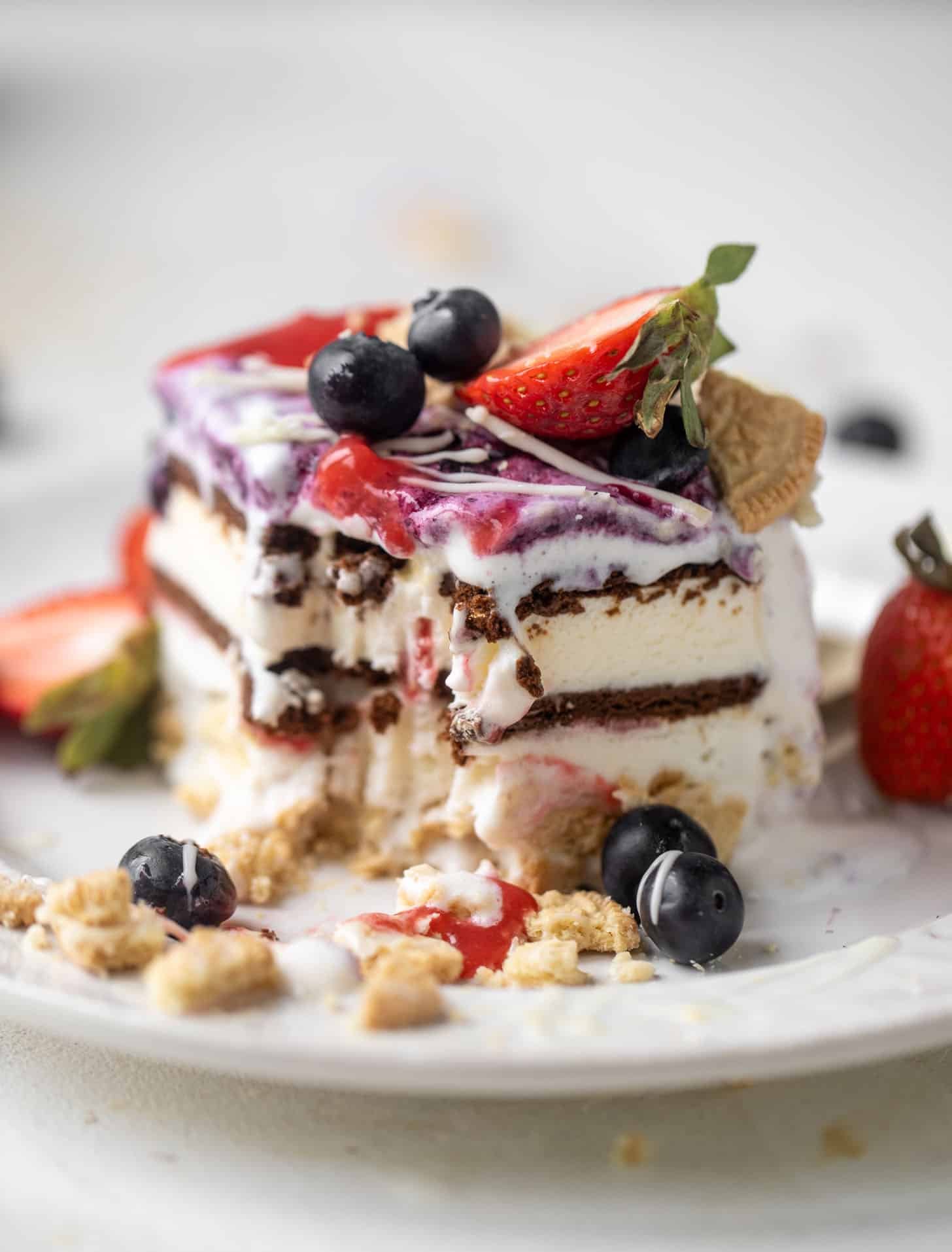triple berry ice cream cake