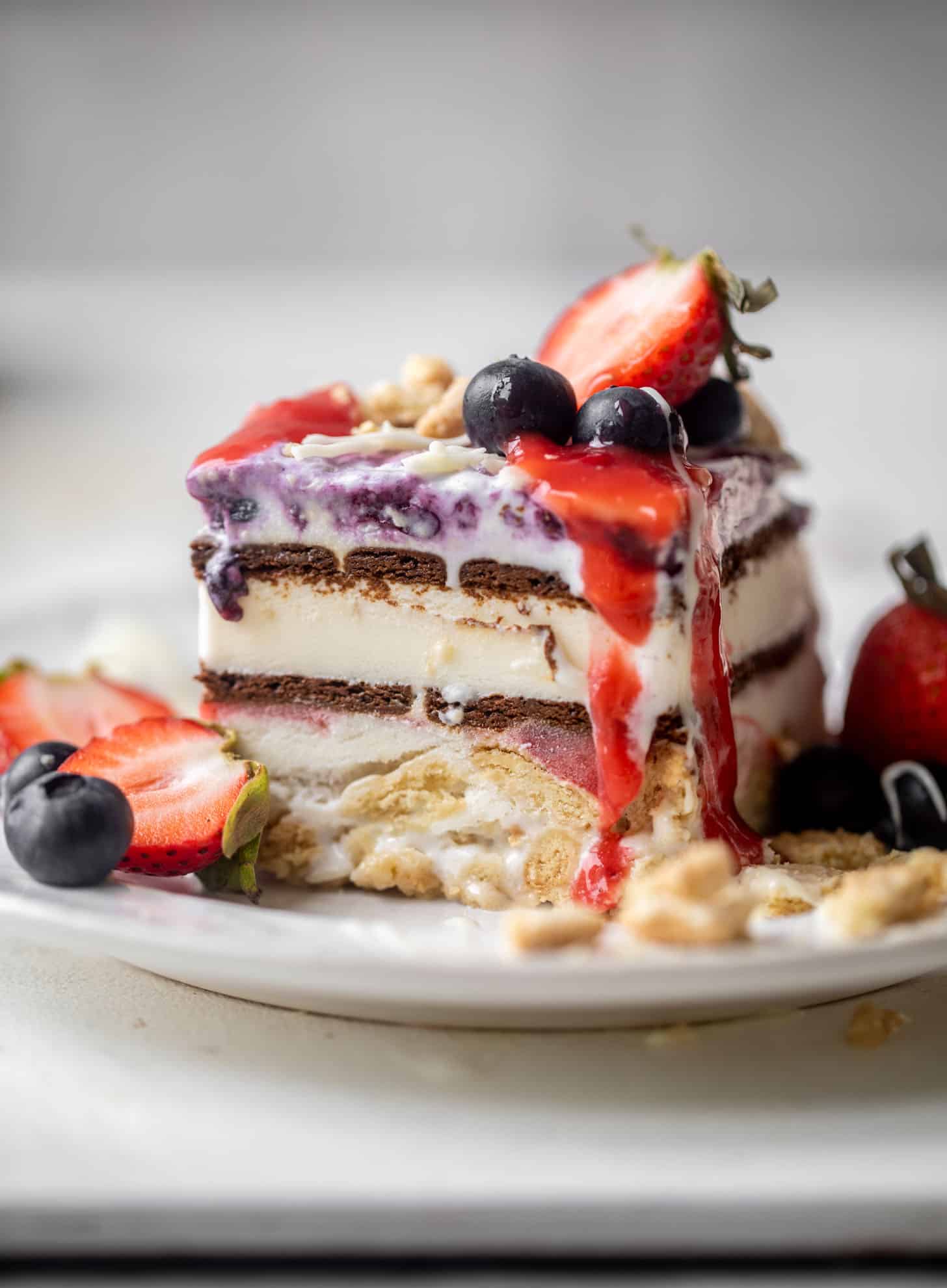 triple berry ice cream cake