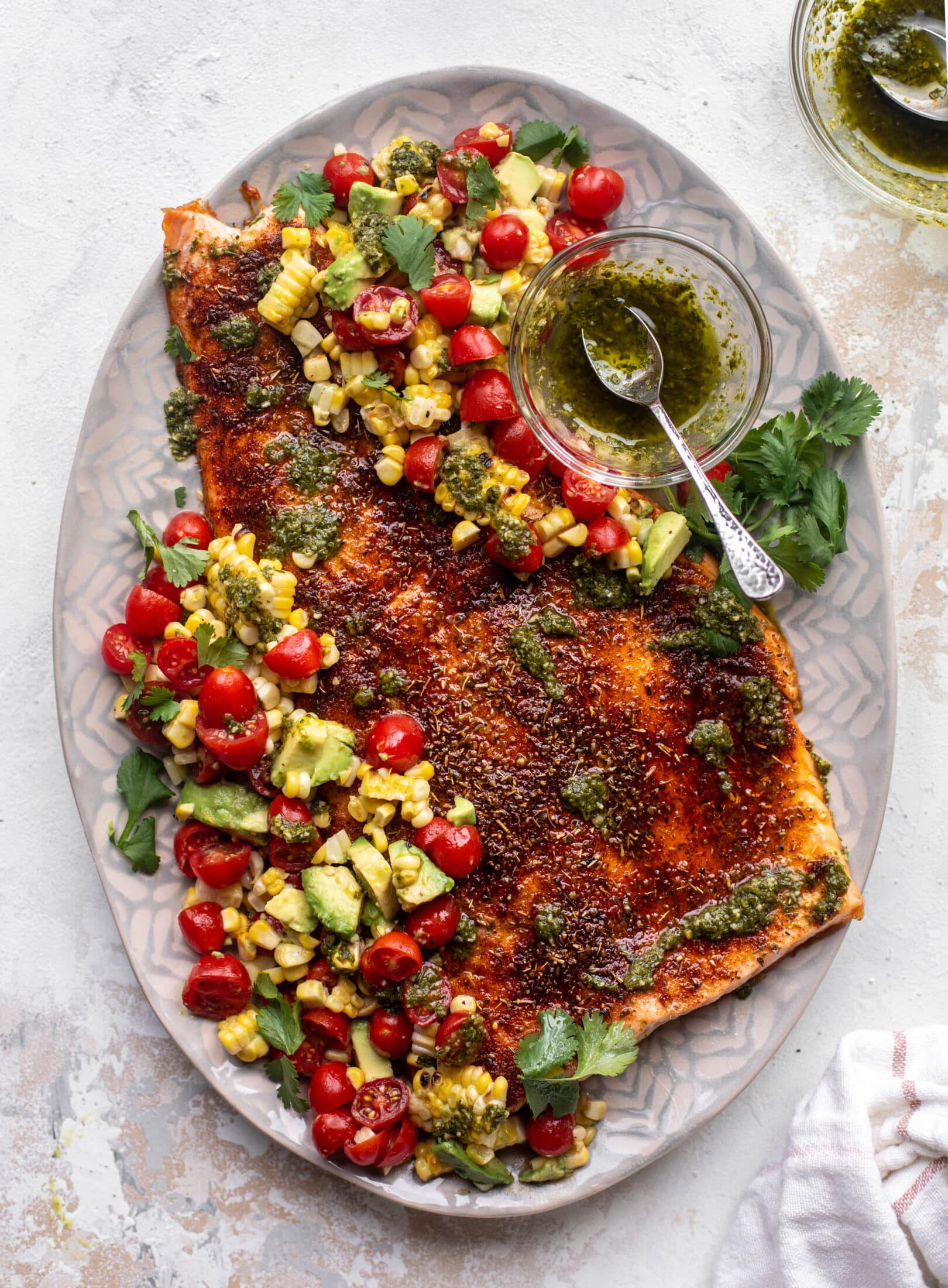 grilled summer salmon with chimichurri