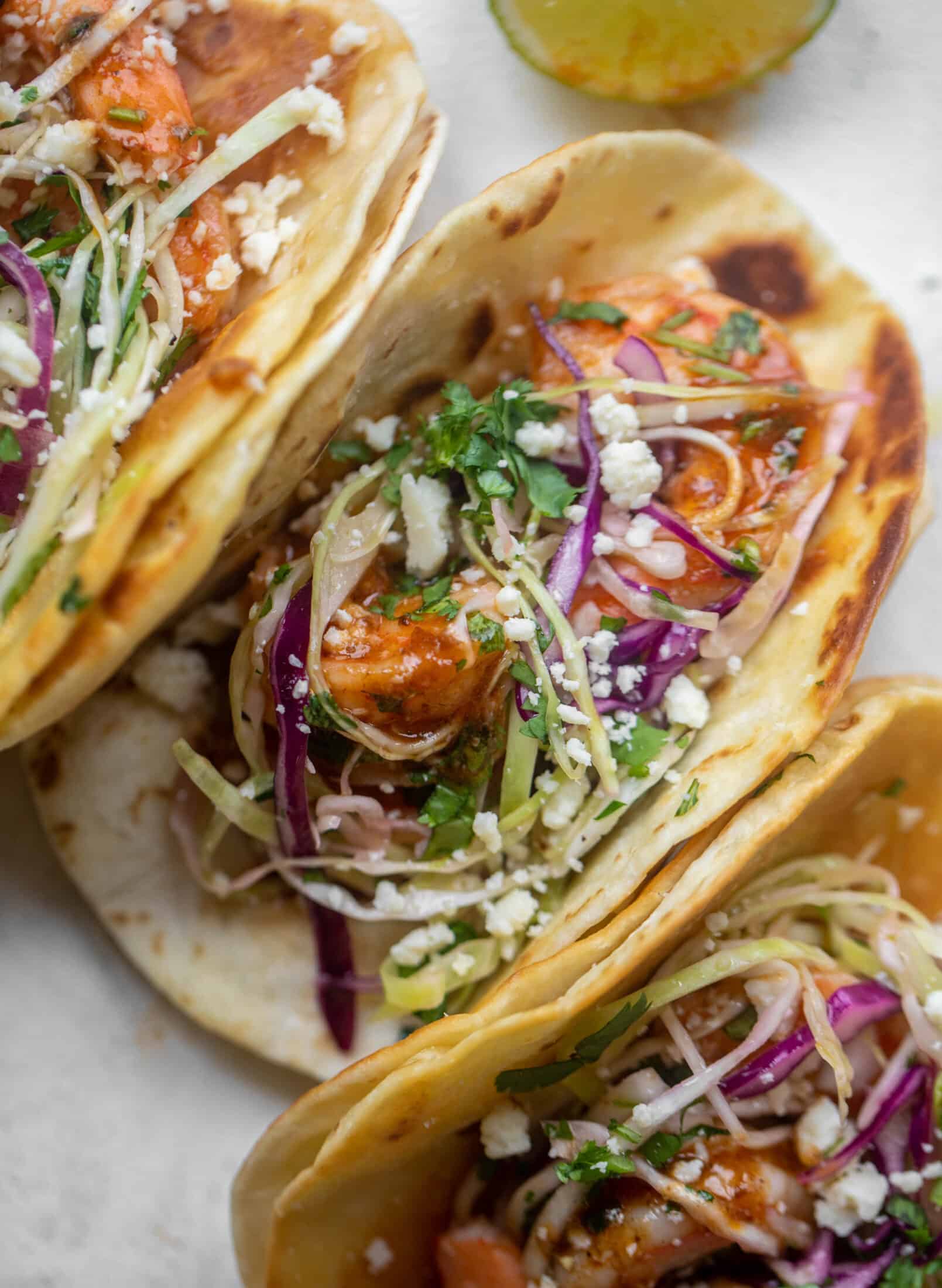 honey chipotle shrimp tacos