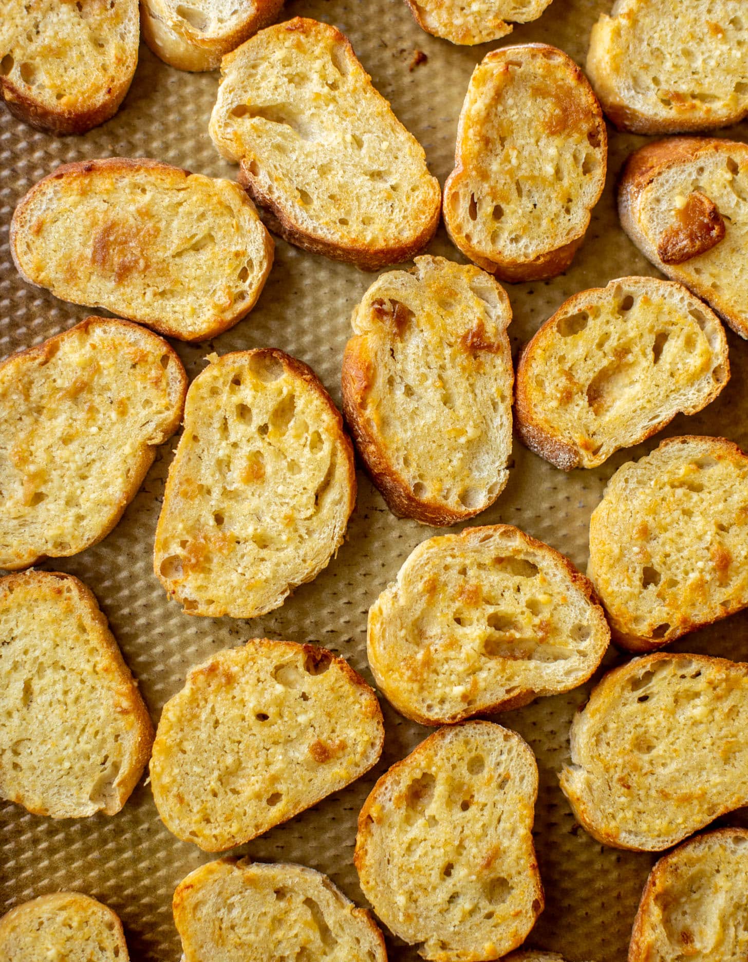 baguette slices with garlic butter