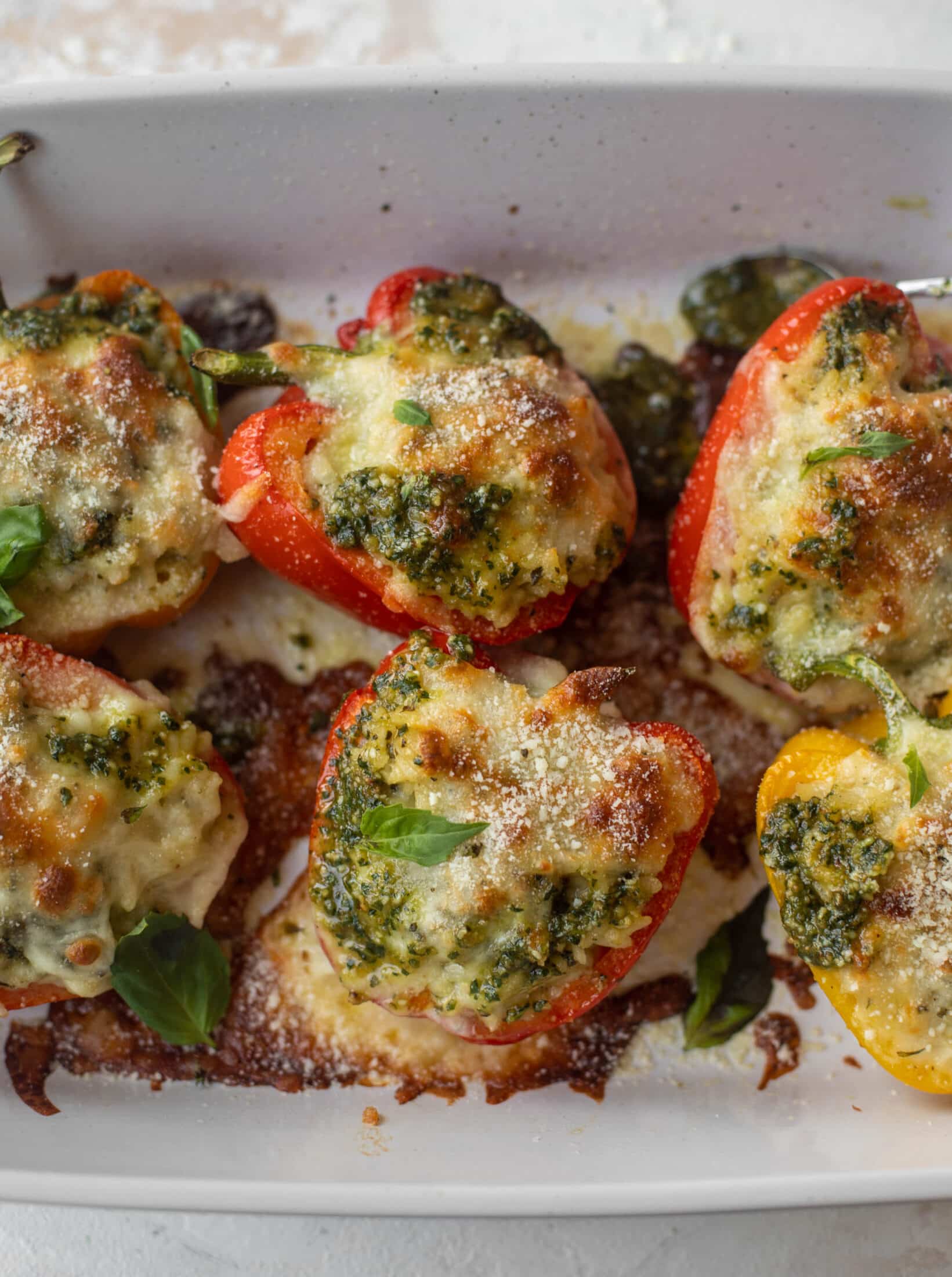 pesto risotto stuffed peppers