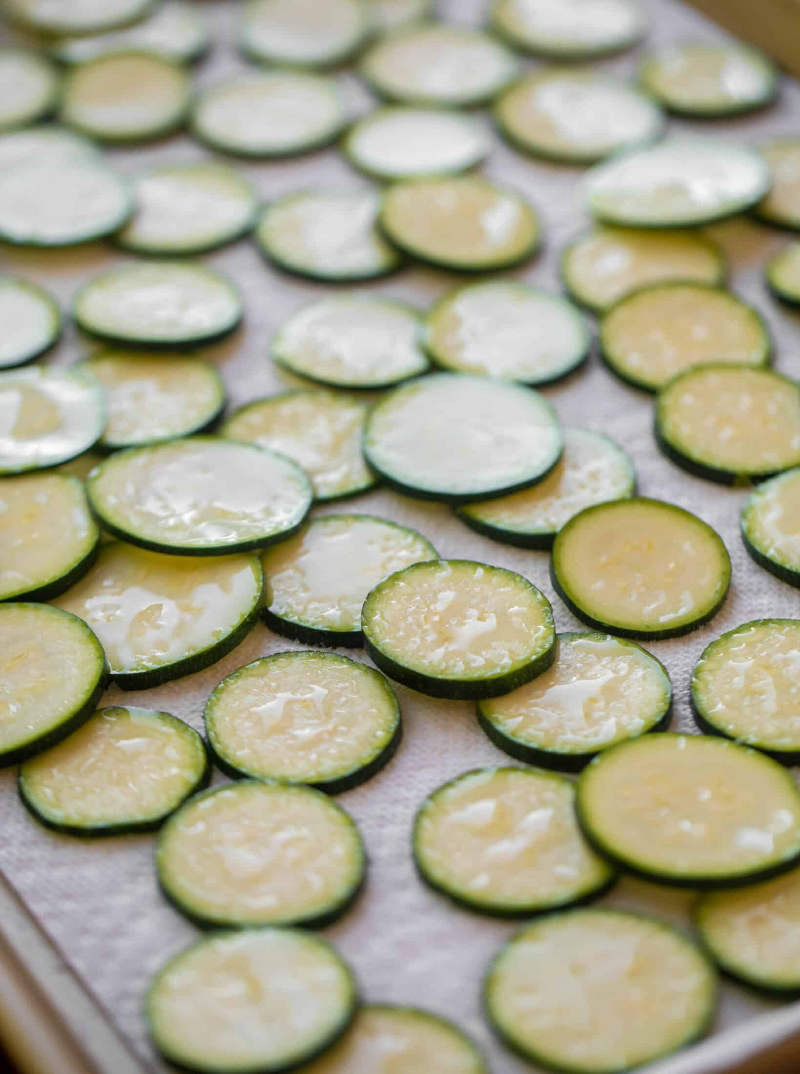 salted zucchini slices