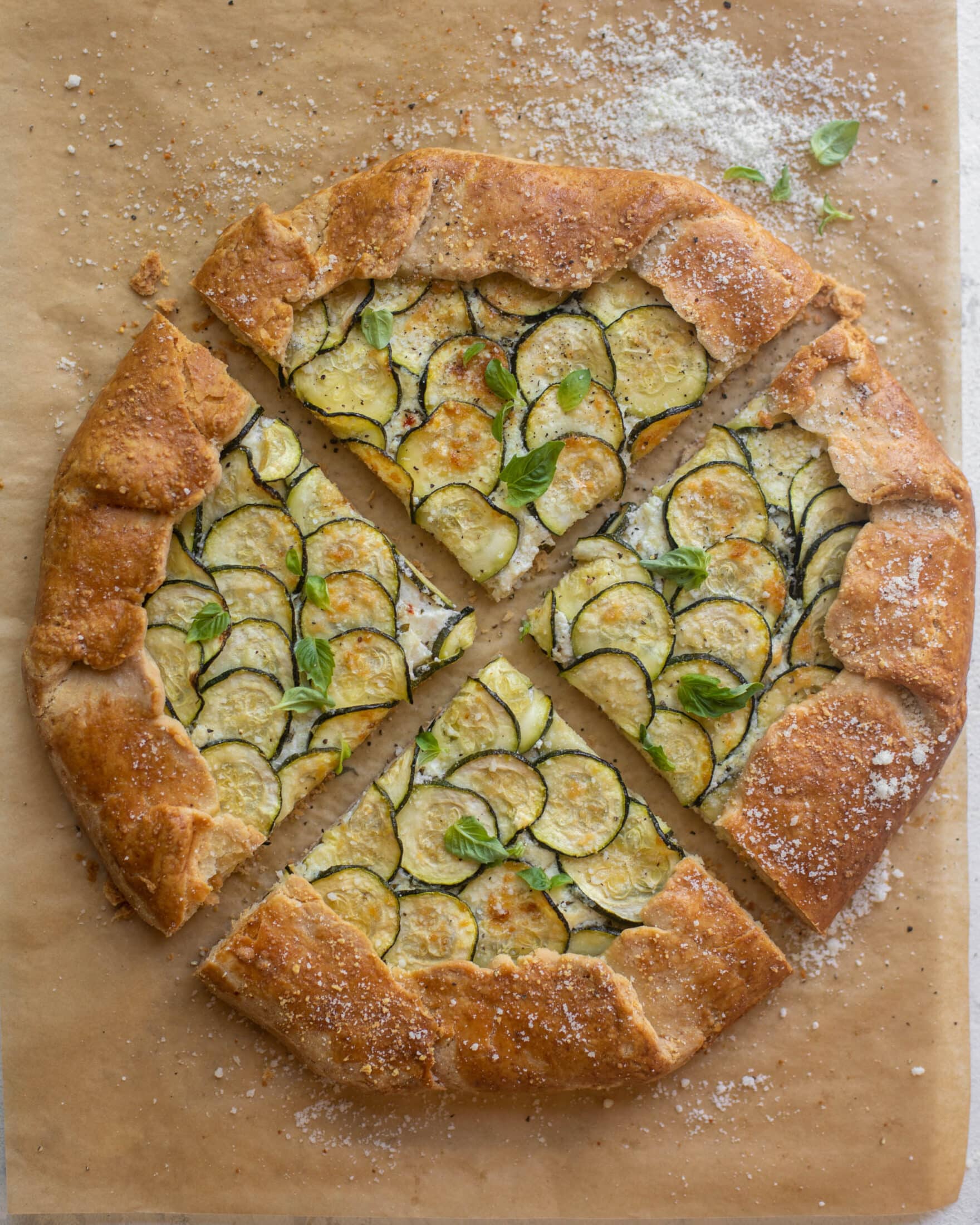 zucchini ricotta crostada