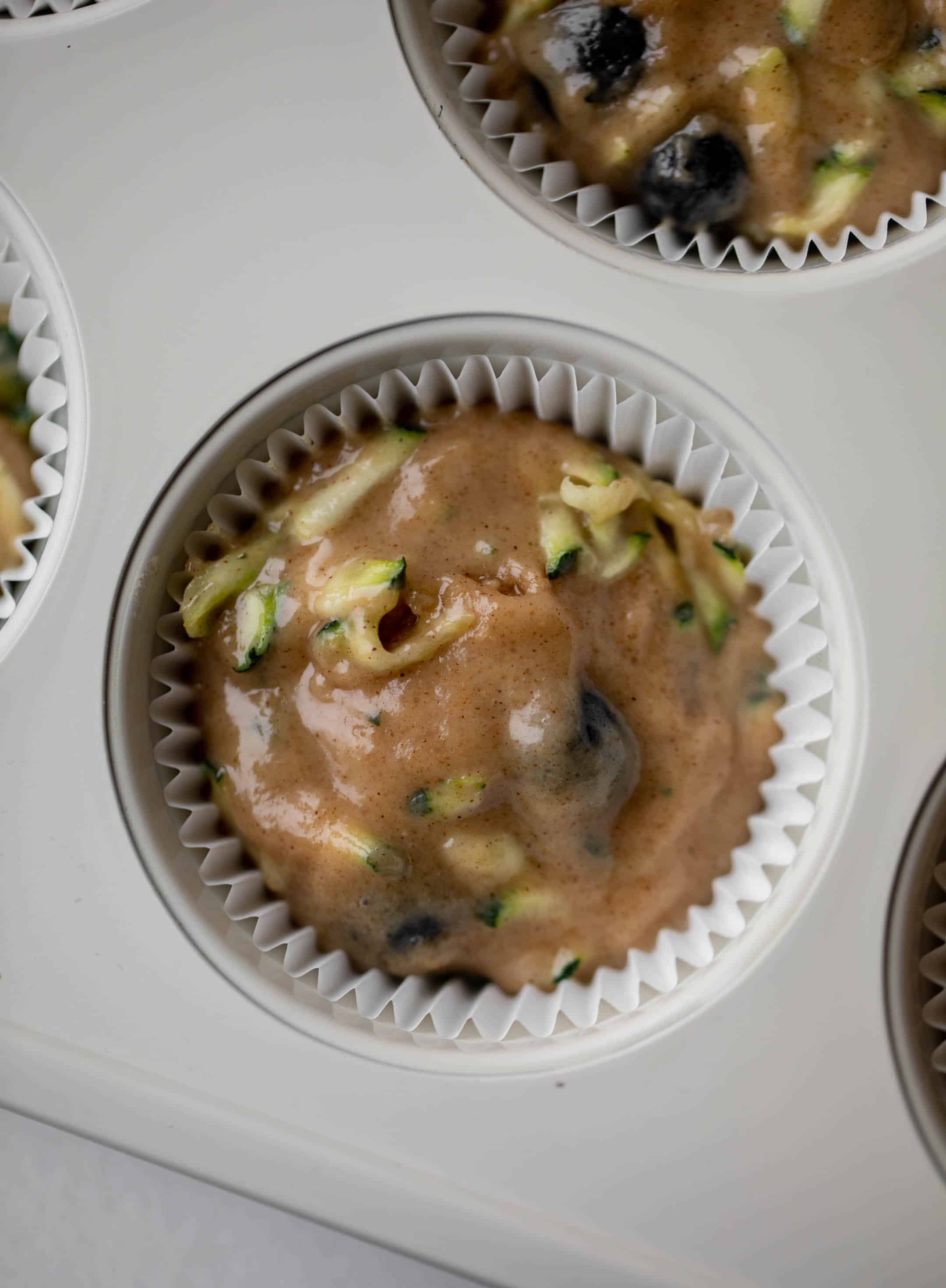 blueberry zucchini muffin batter