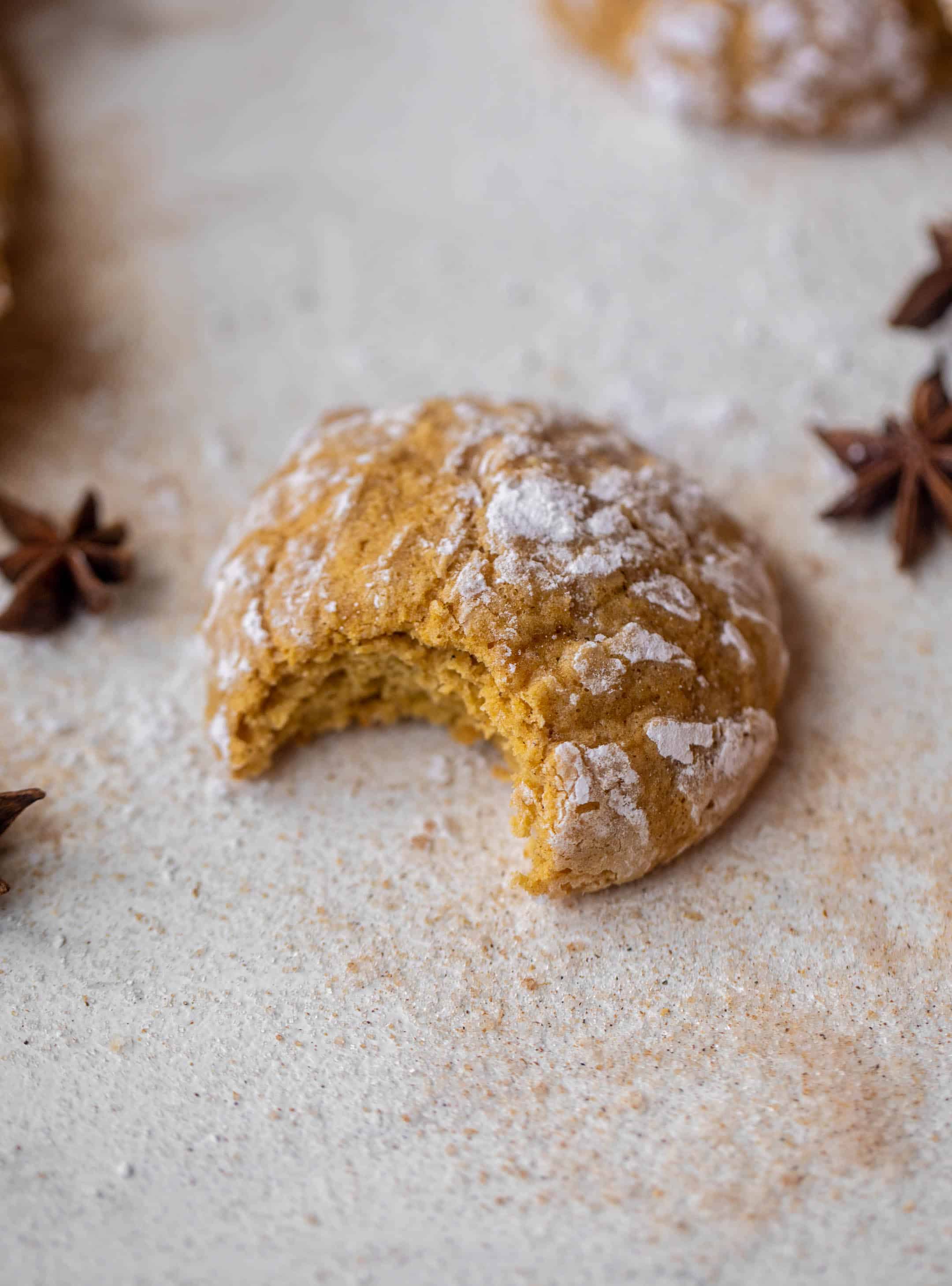 pumpkin chai crinkle cookies