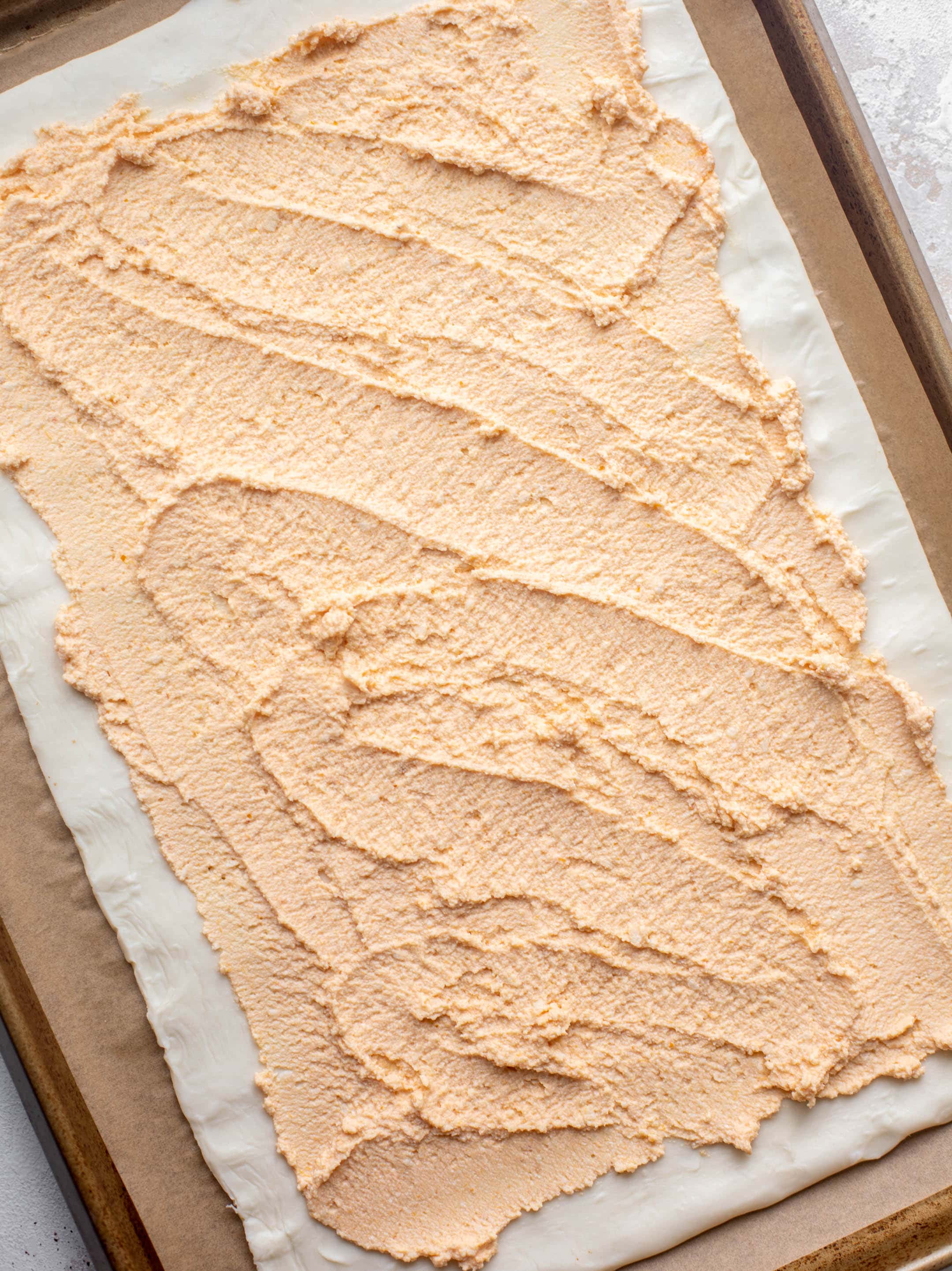 ricotta pumpkin on puff pastry