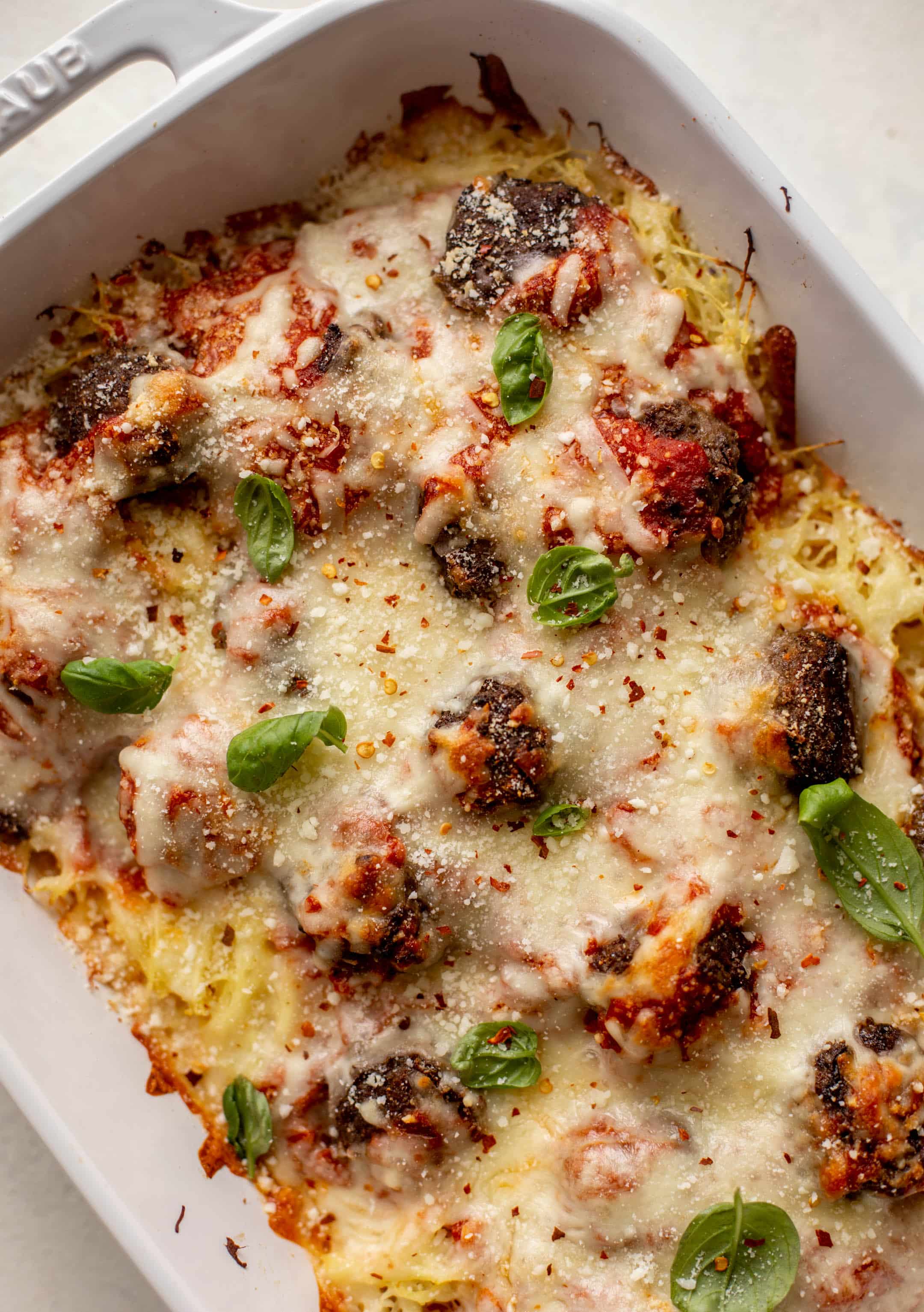baked spaghetti squash and meatballs