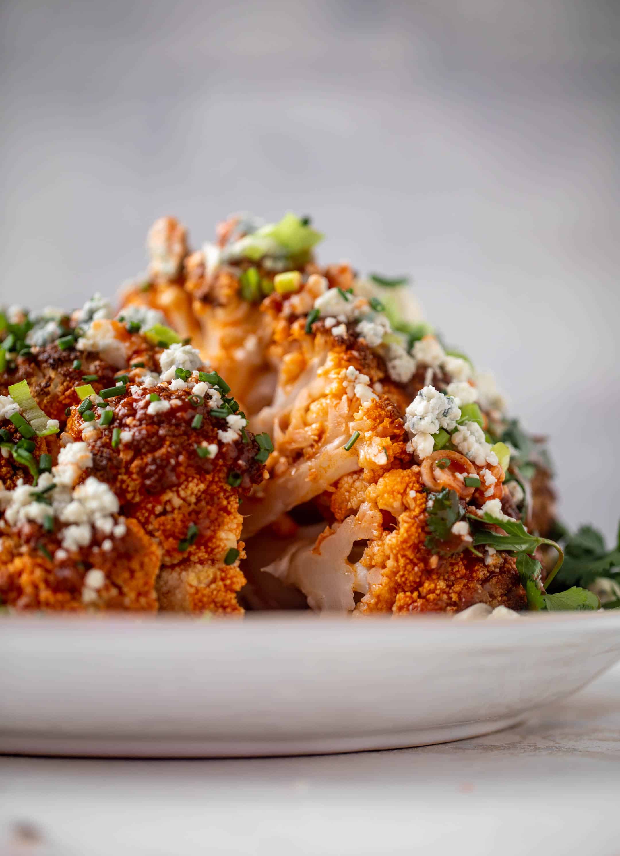 whole roasted buffalo cauliflower