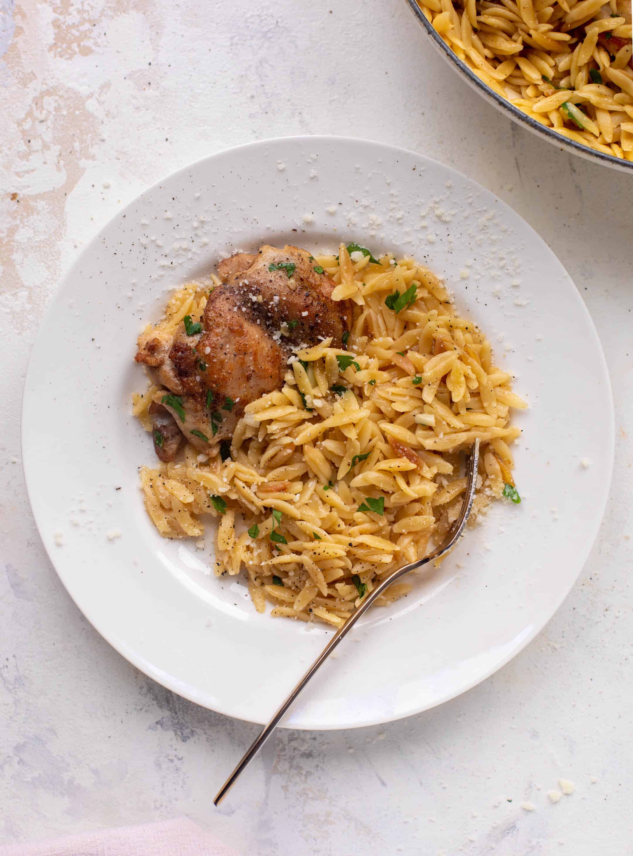 one pot garlic butter chicken orzo