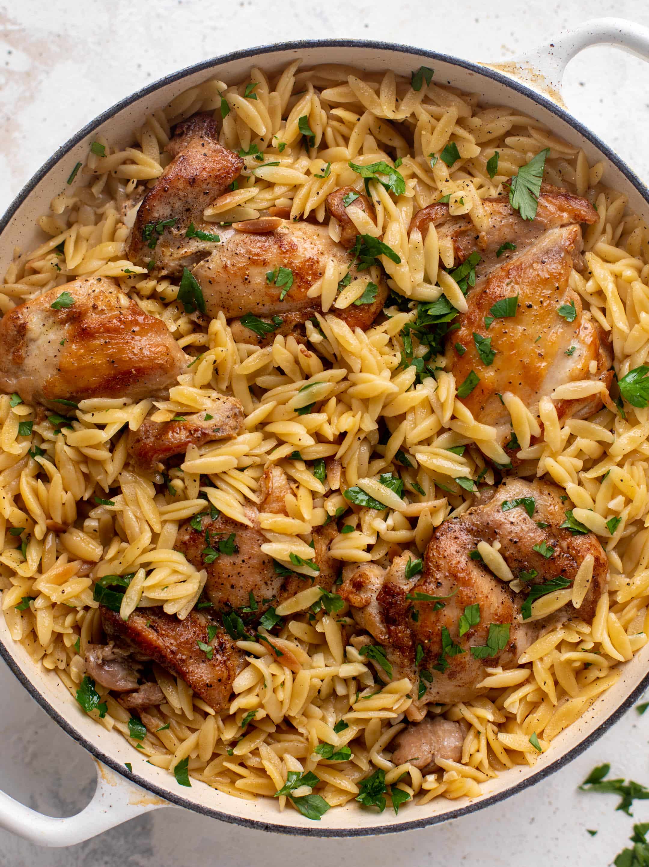 one pot garlic butter chicken orzo