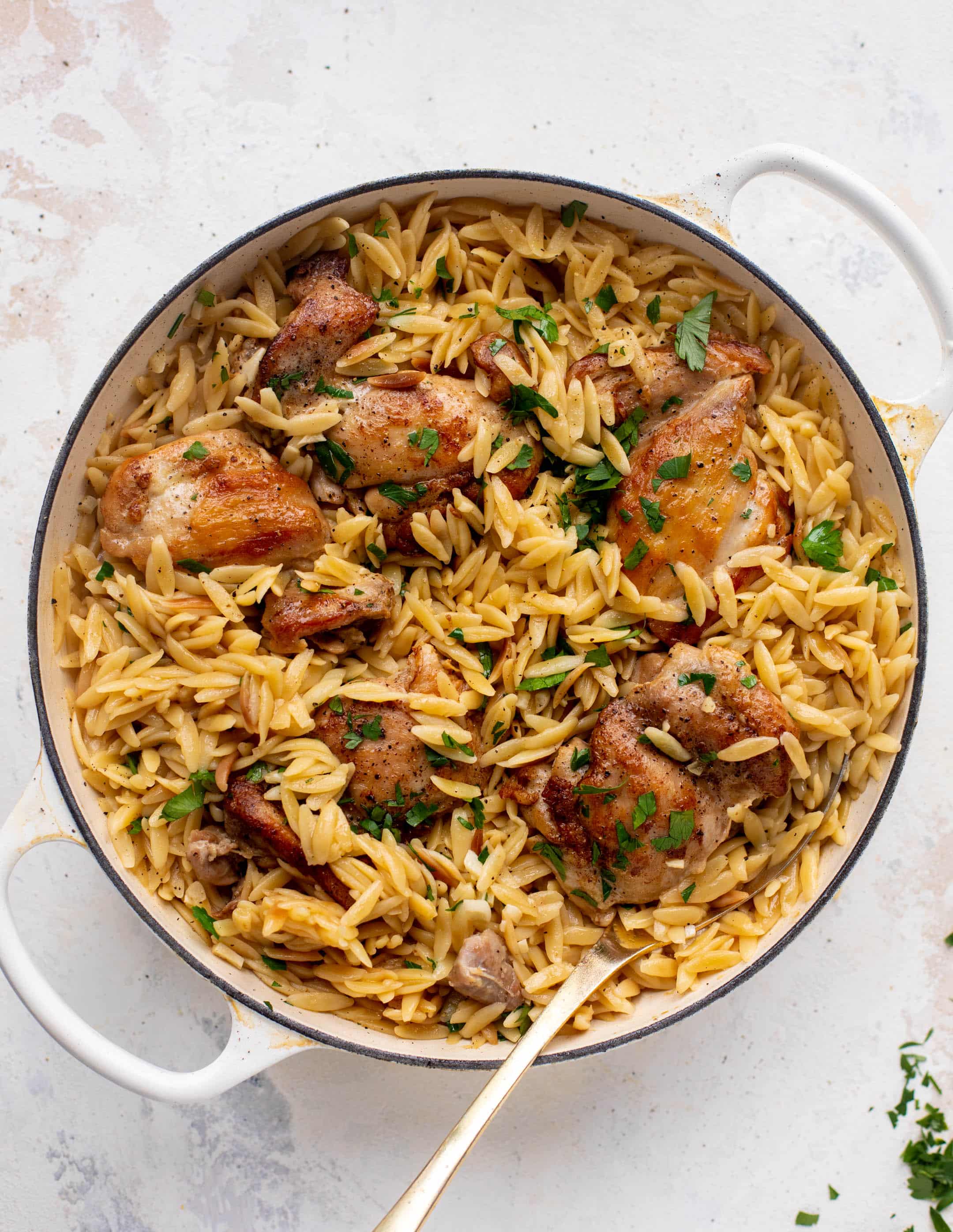 one pot garlic butter chicken orzo
