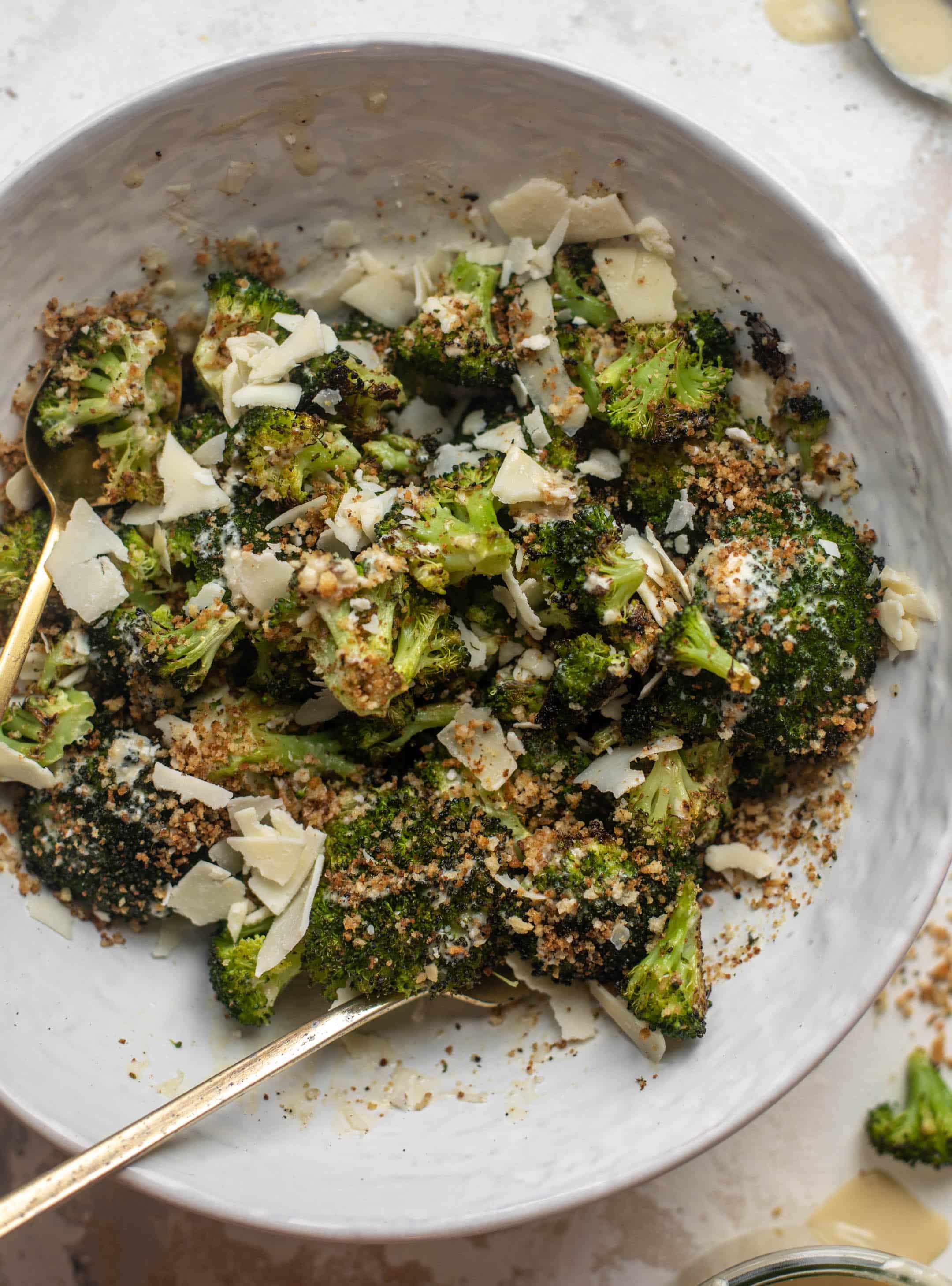 roasted broccoli caesar salad