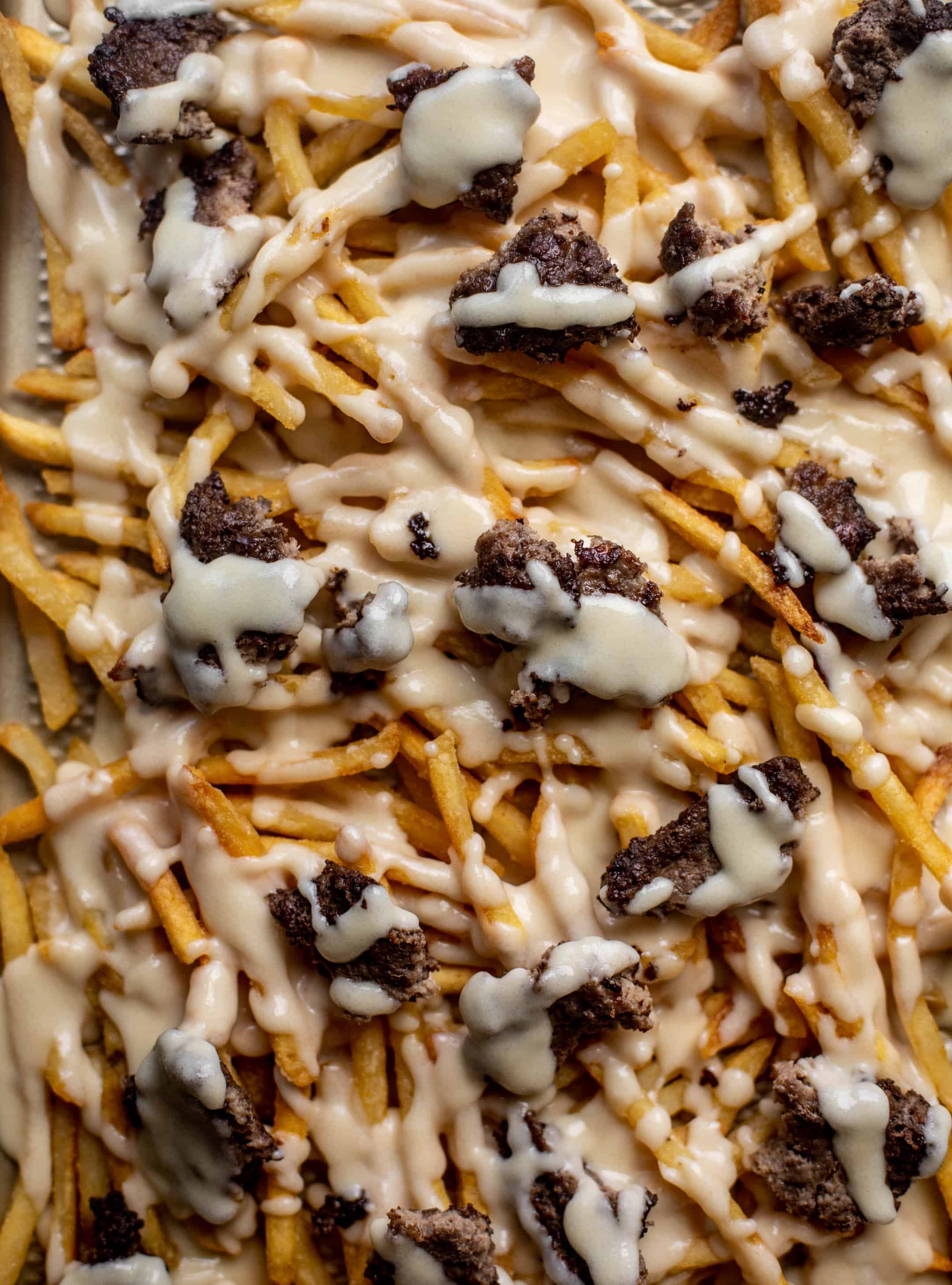 sheet pan smashburger fries