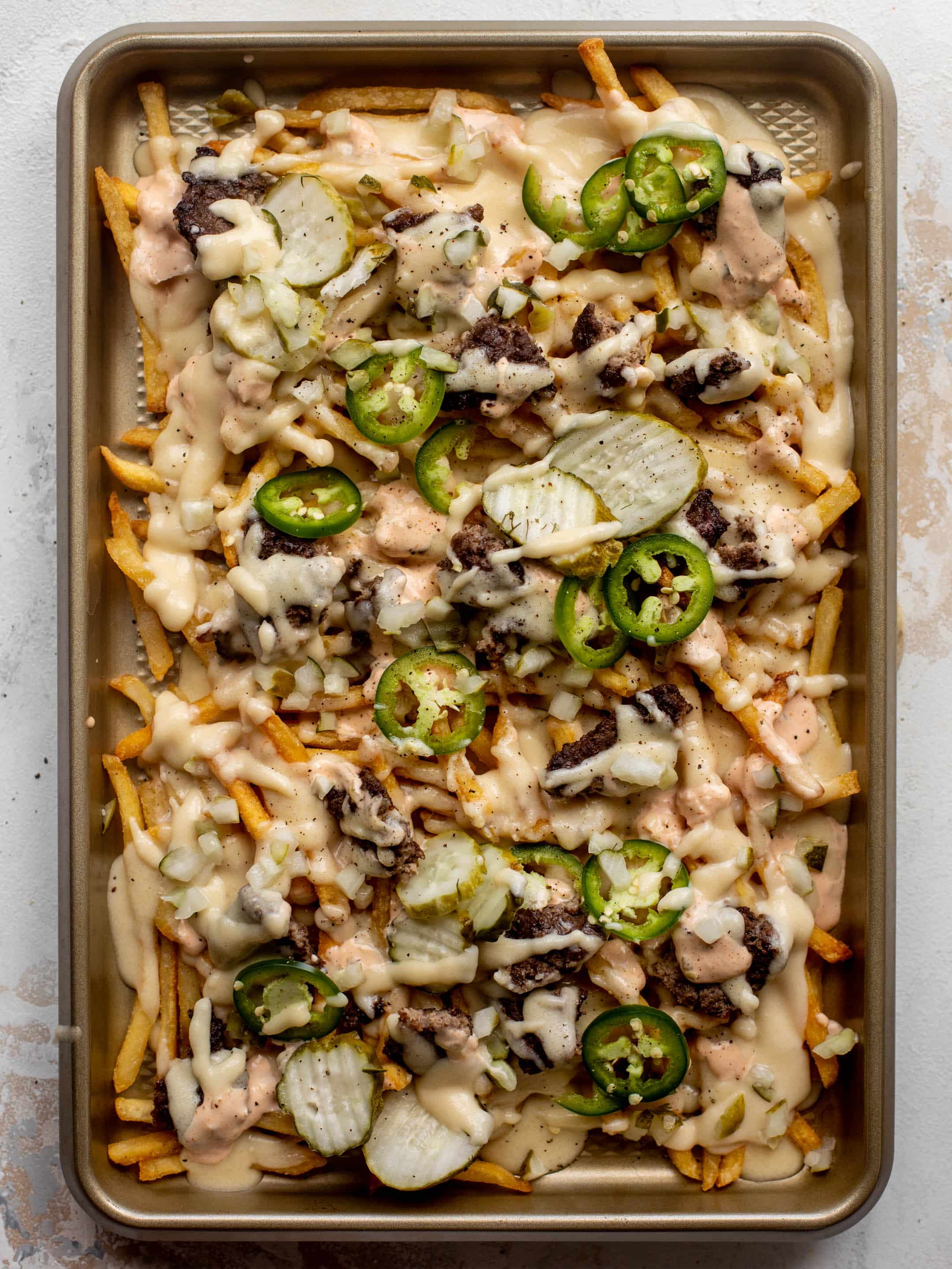 sheet pan smashburger fries