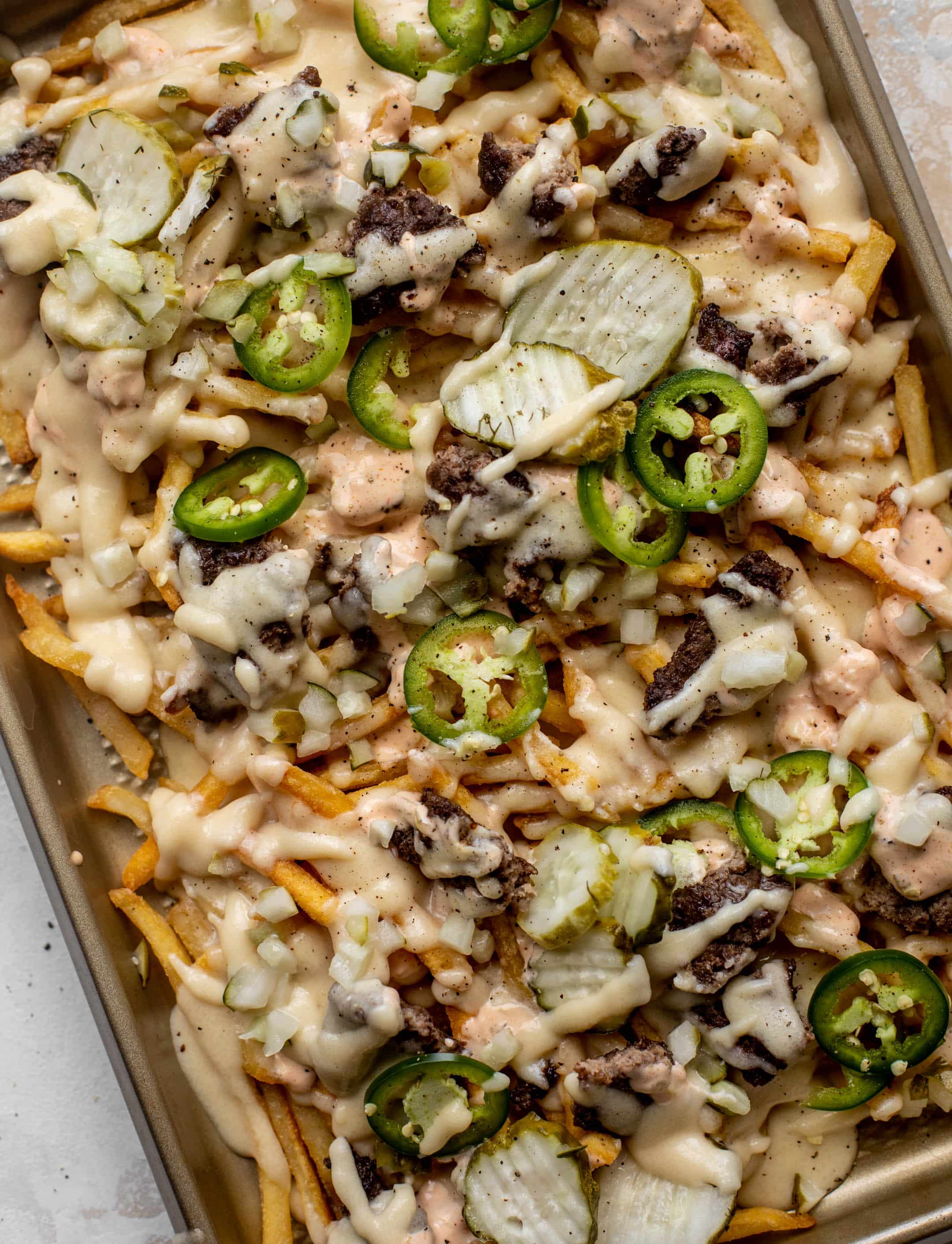 sheet pan smashburger fries