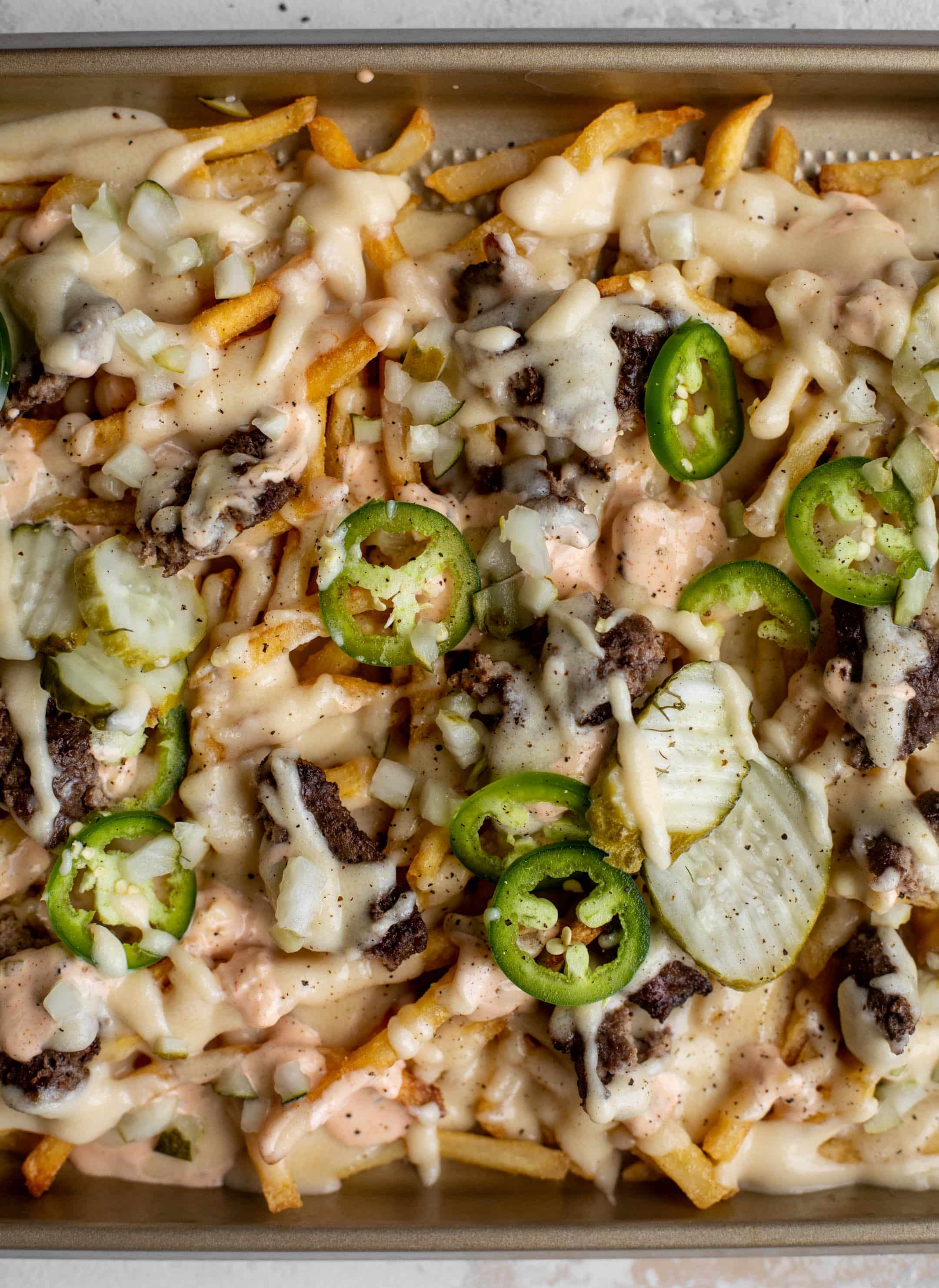 sheet pan smashburger fries