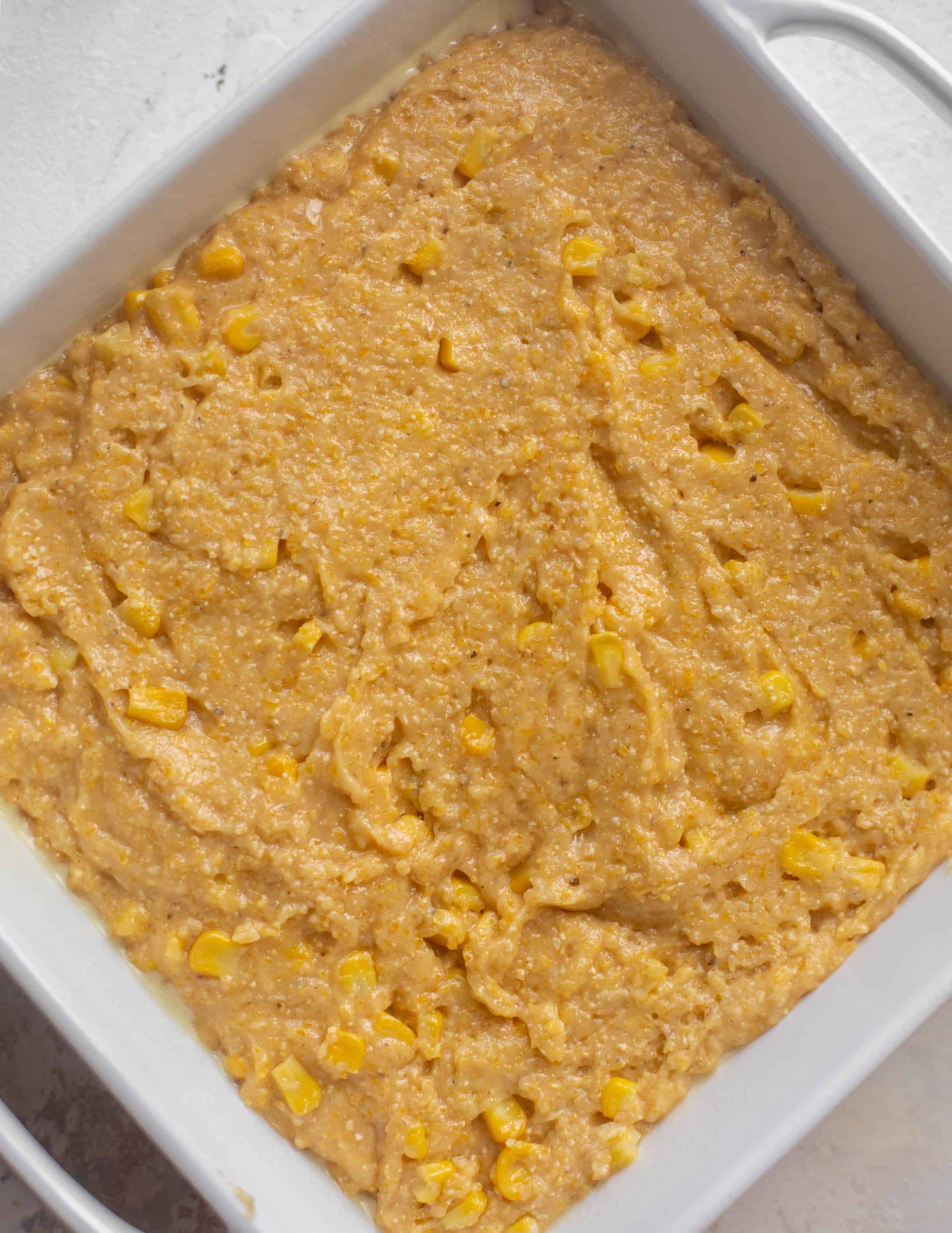 cornbread ready to bake