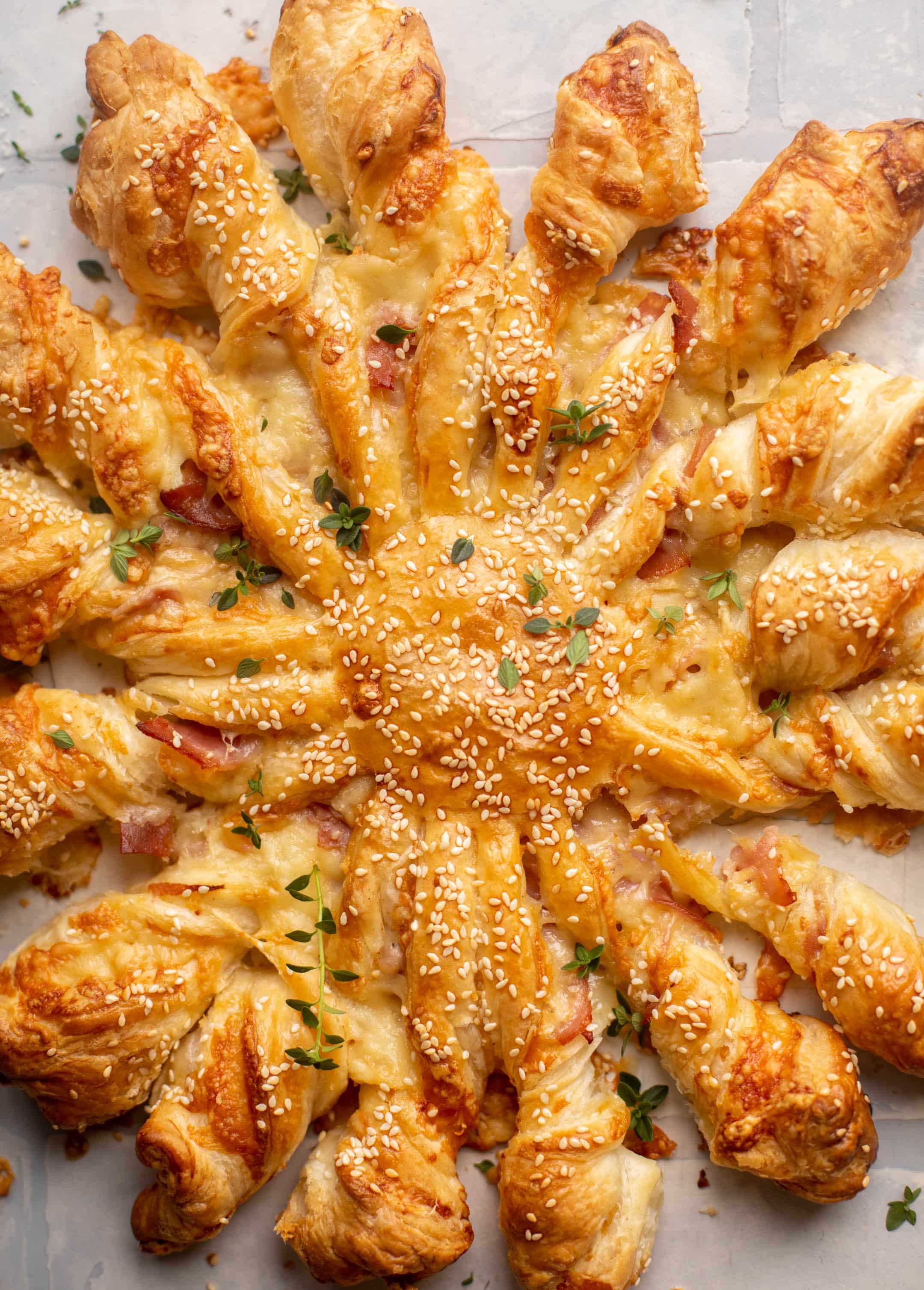 ham and swiss puff pastry twists
