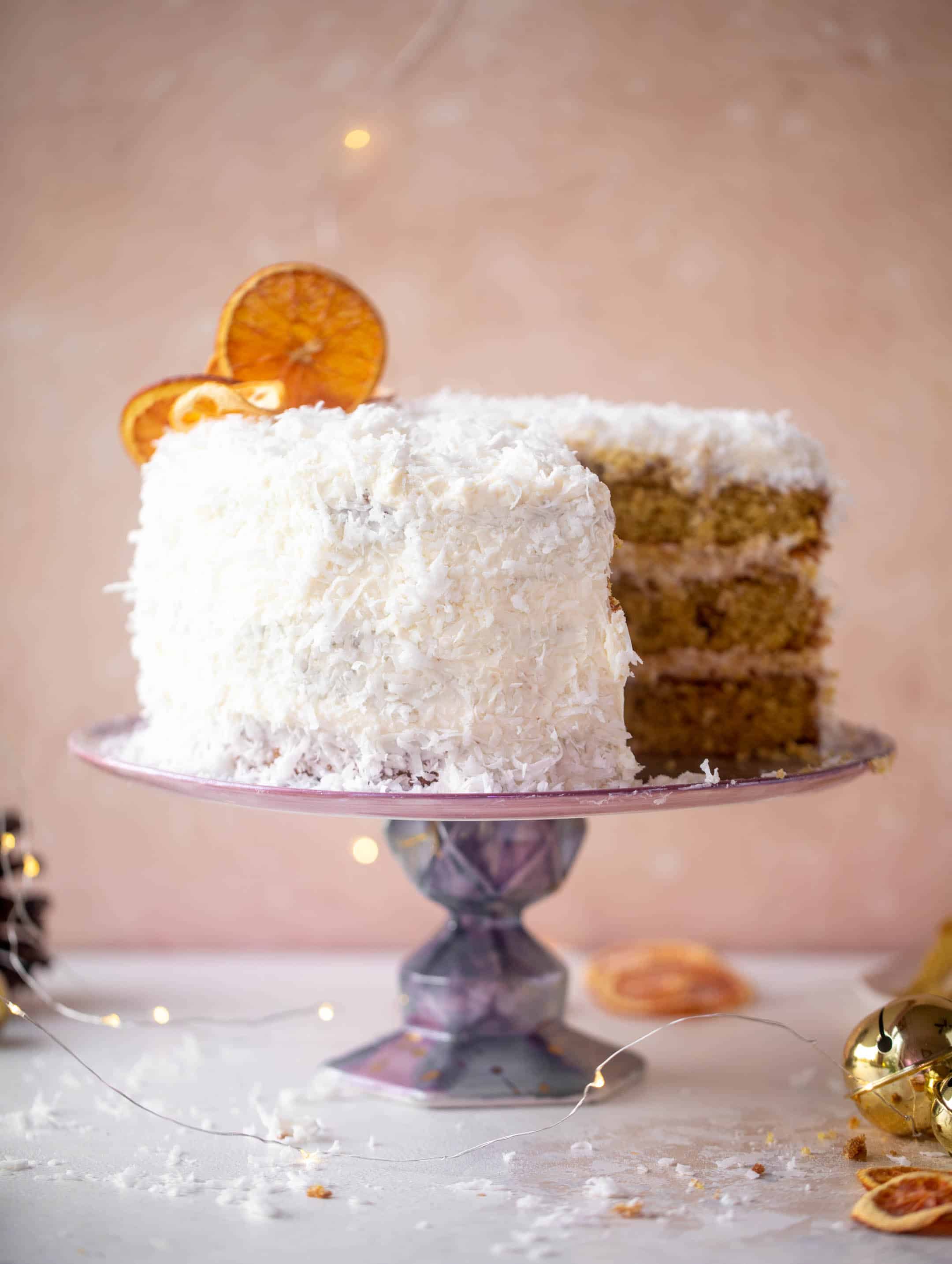 spiced orange snowball cake