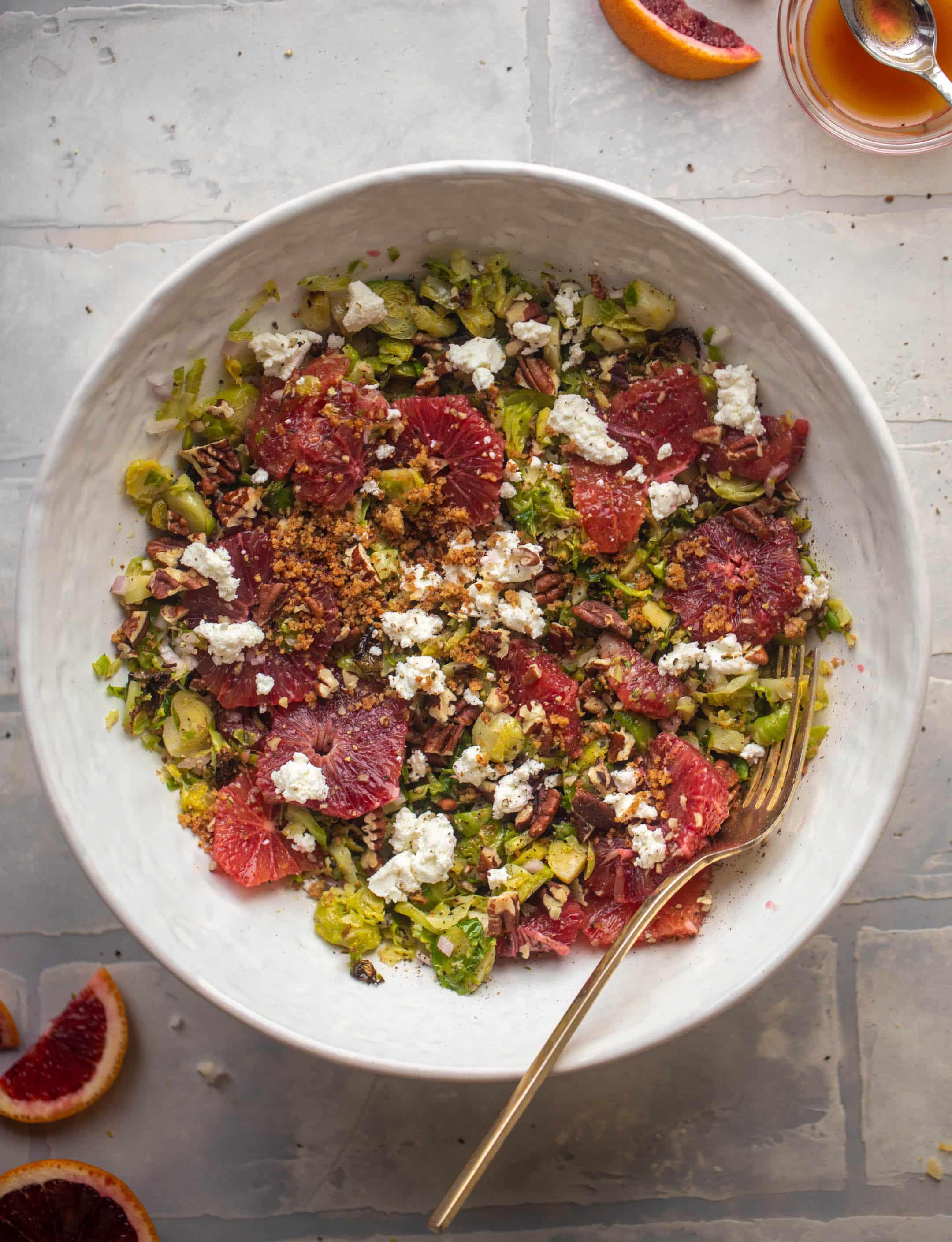 crispy brussels sprouts blood orange salad