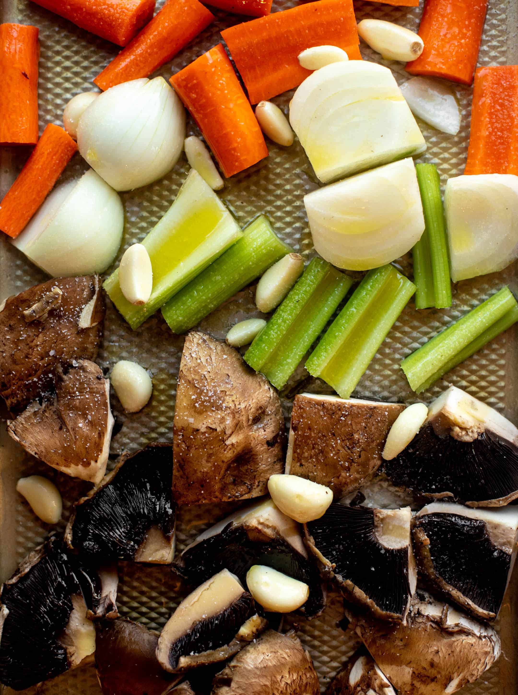 vegetables on a sheet pan