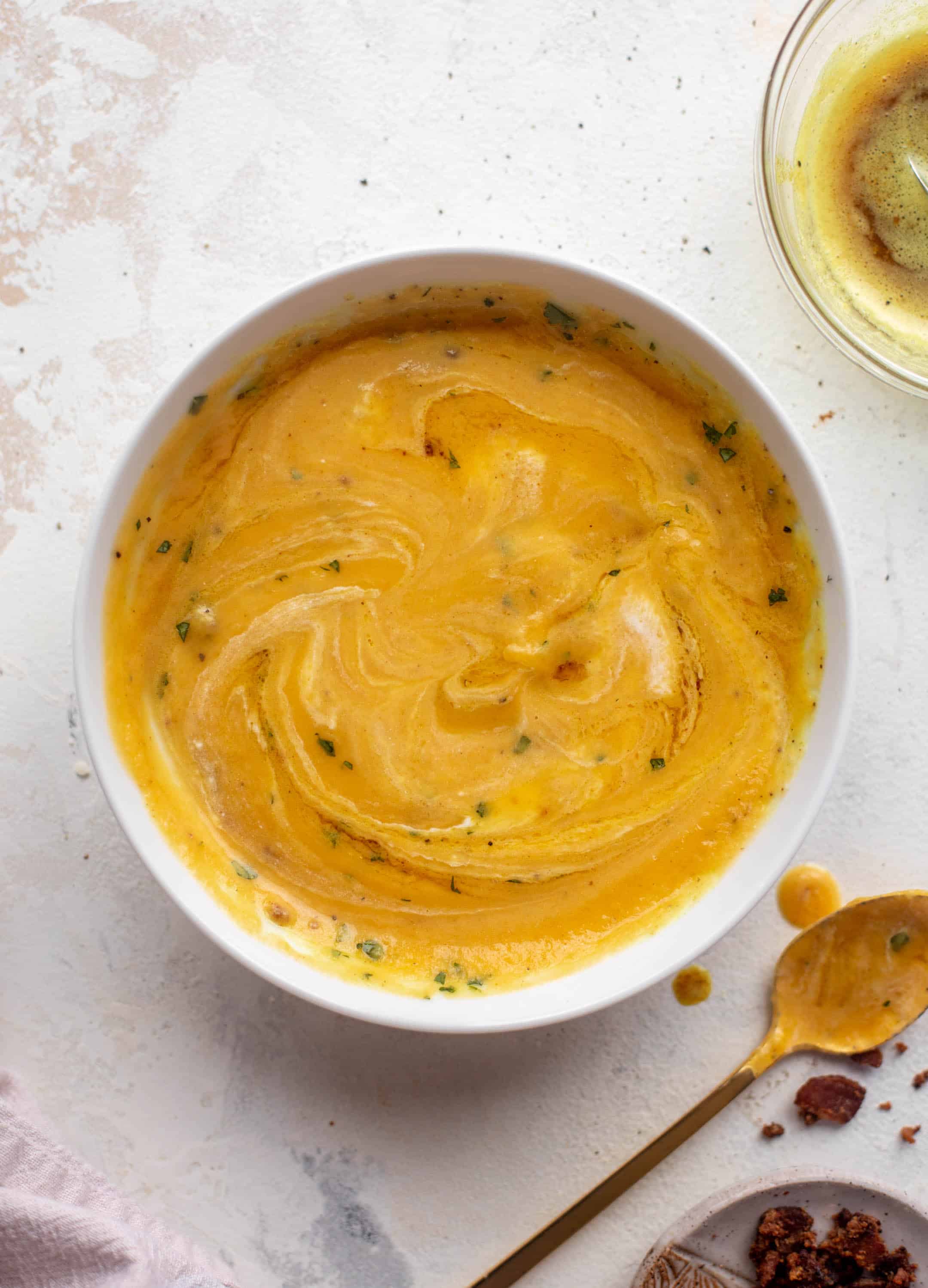 squash soup with curried brown butter
