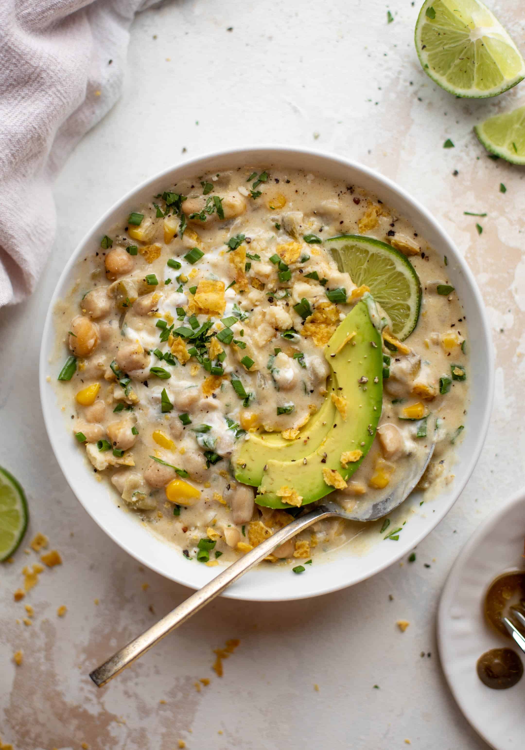 white chickpea chili