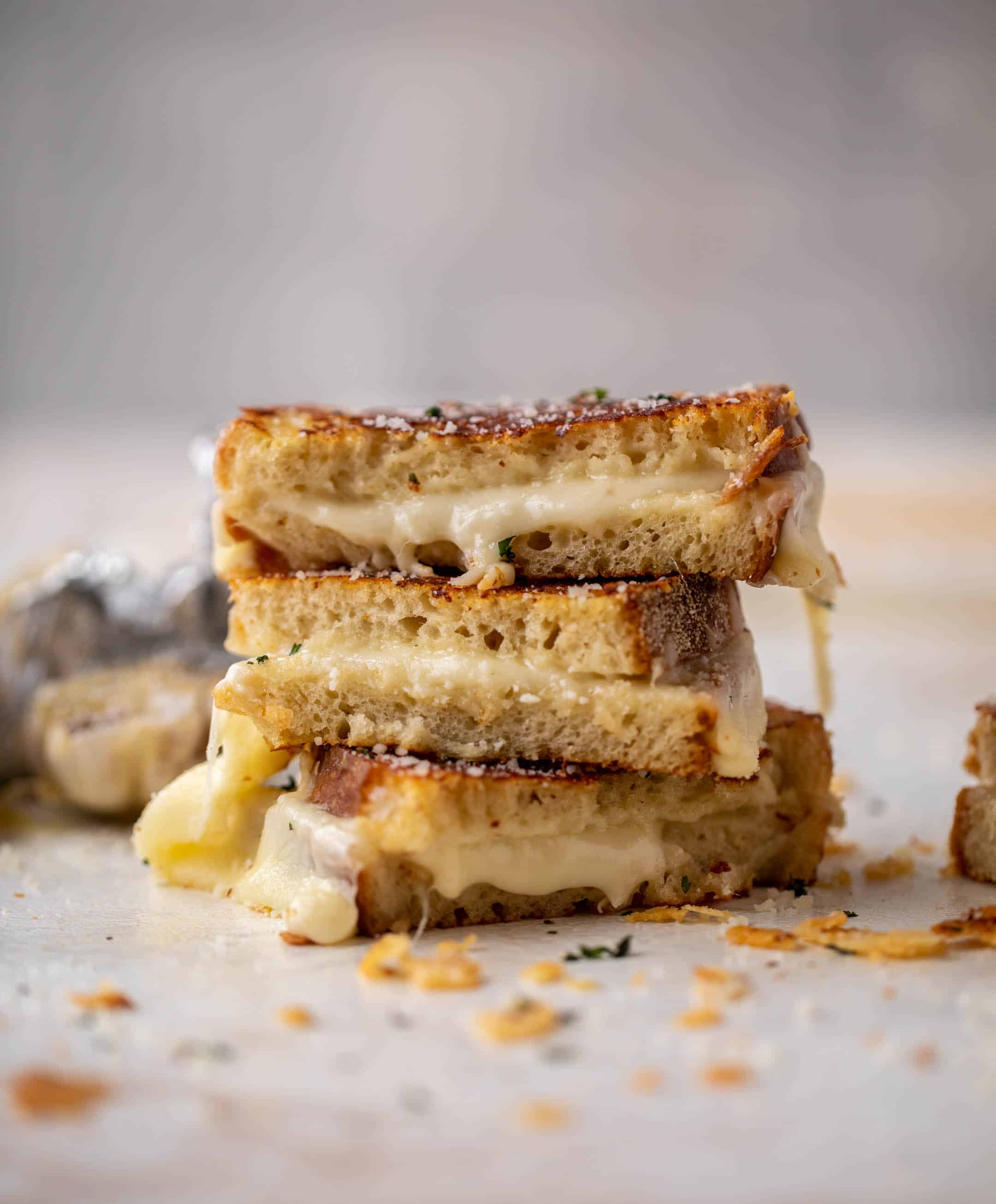 garlic bread grilled cheese