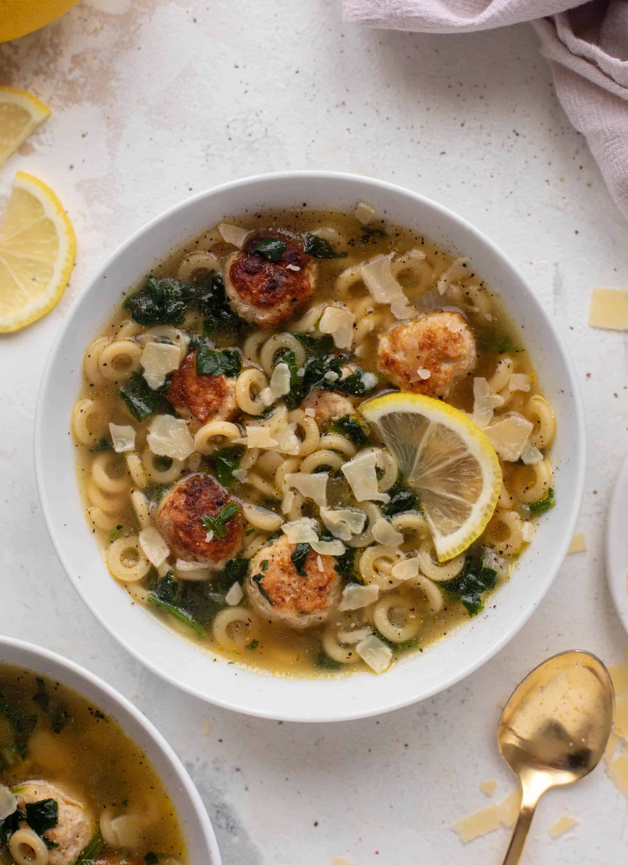 lemon chicken meatball soup