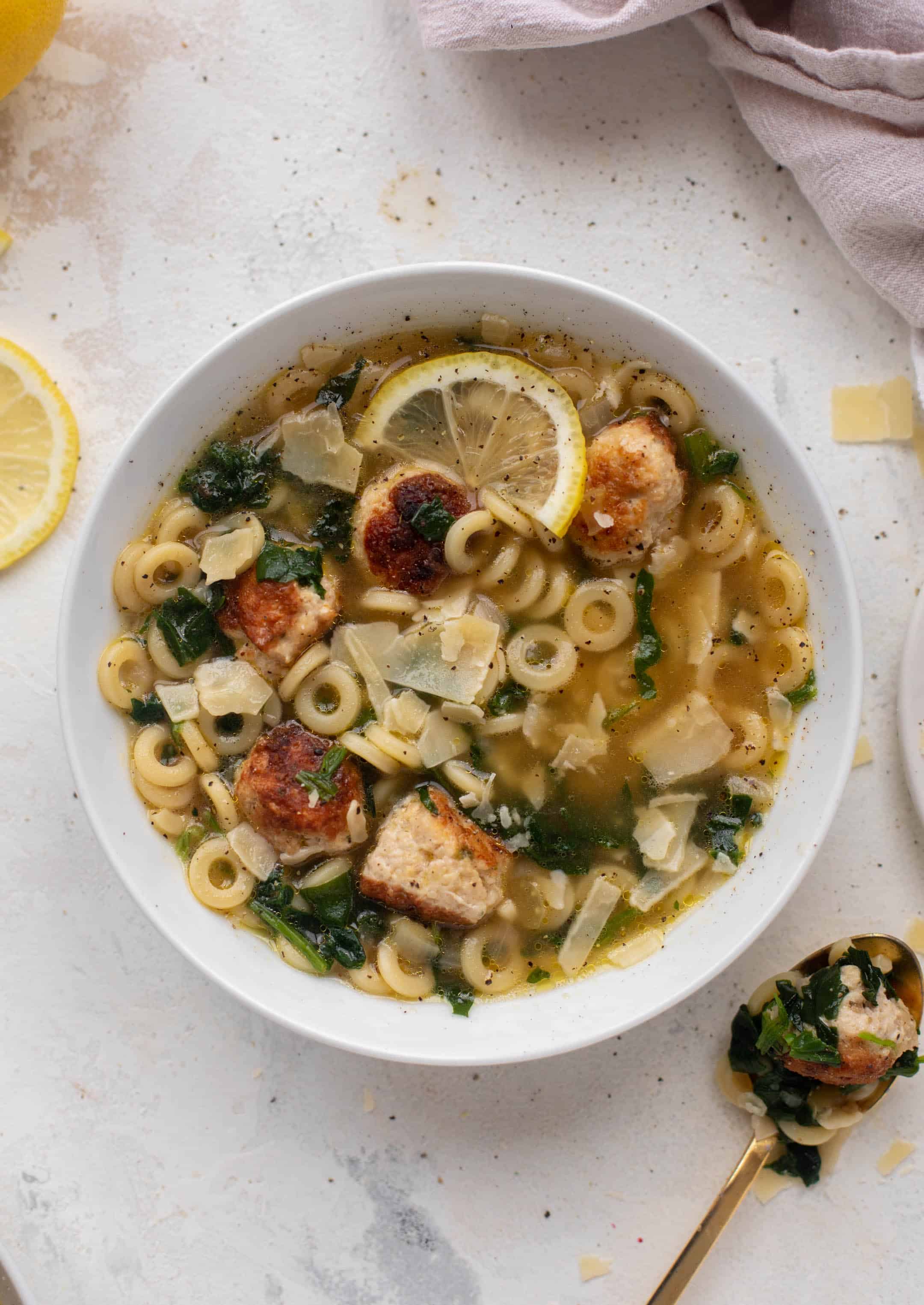 lemon chicken meatball soup