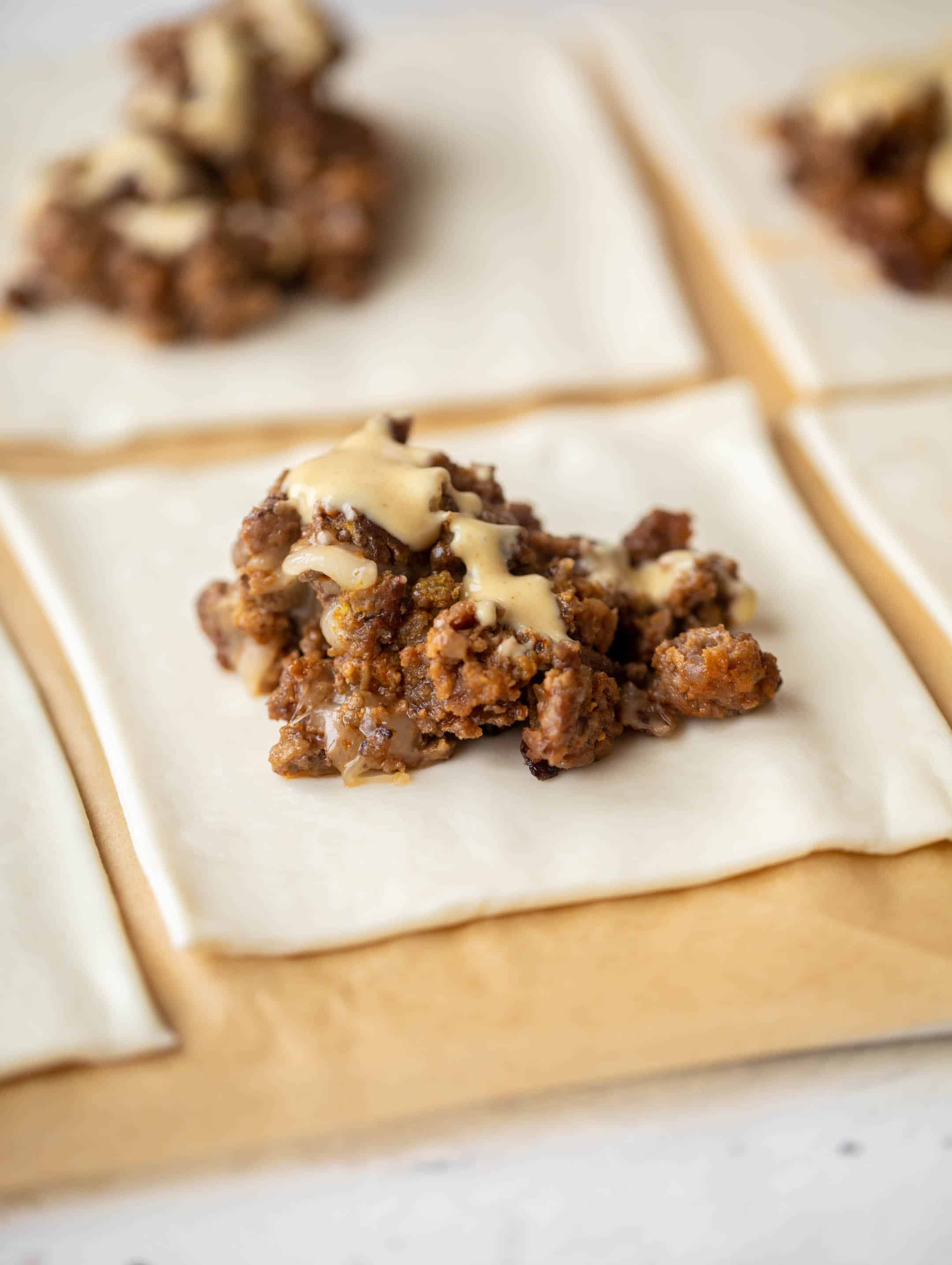 cheeseburger puff pastry pockets