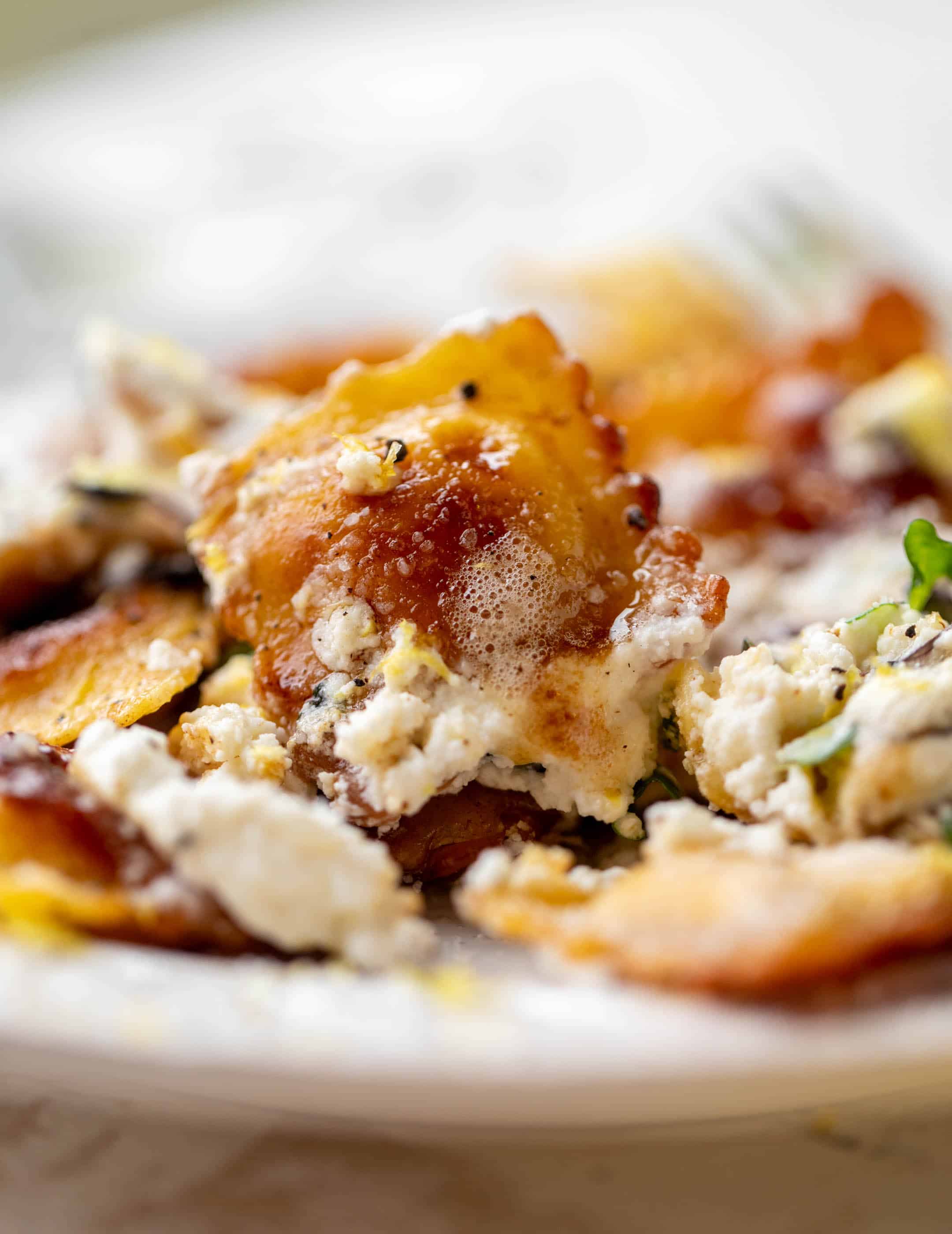 toasted skillet ravioli with lemon & brown butter