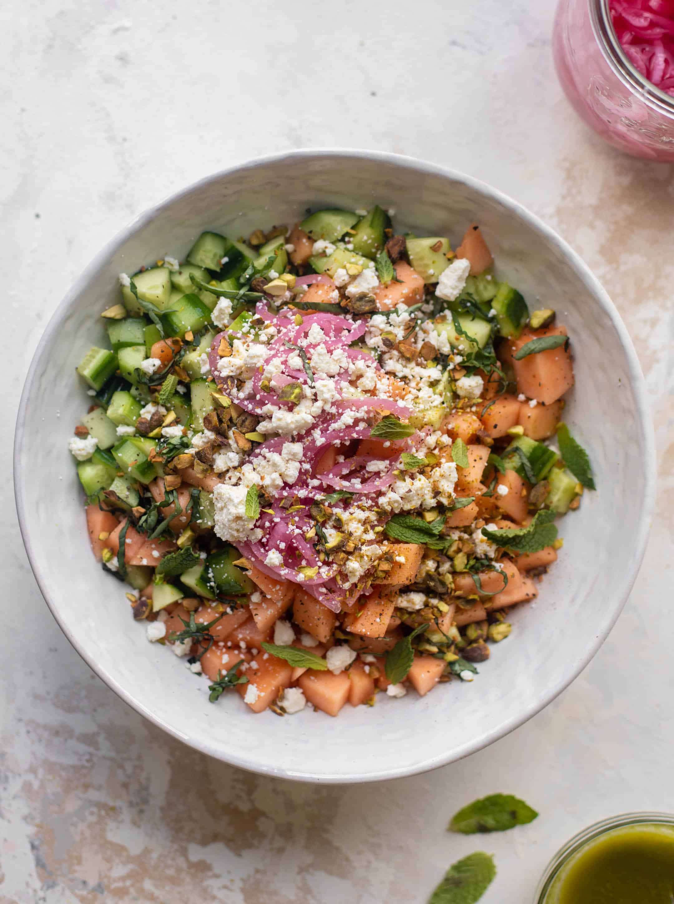 chopped cucumber melon salad