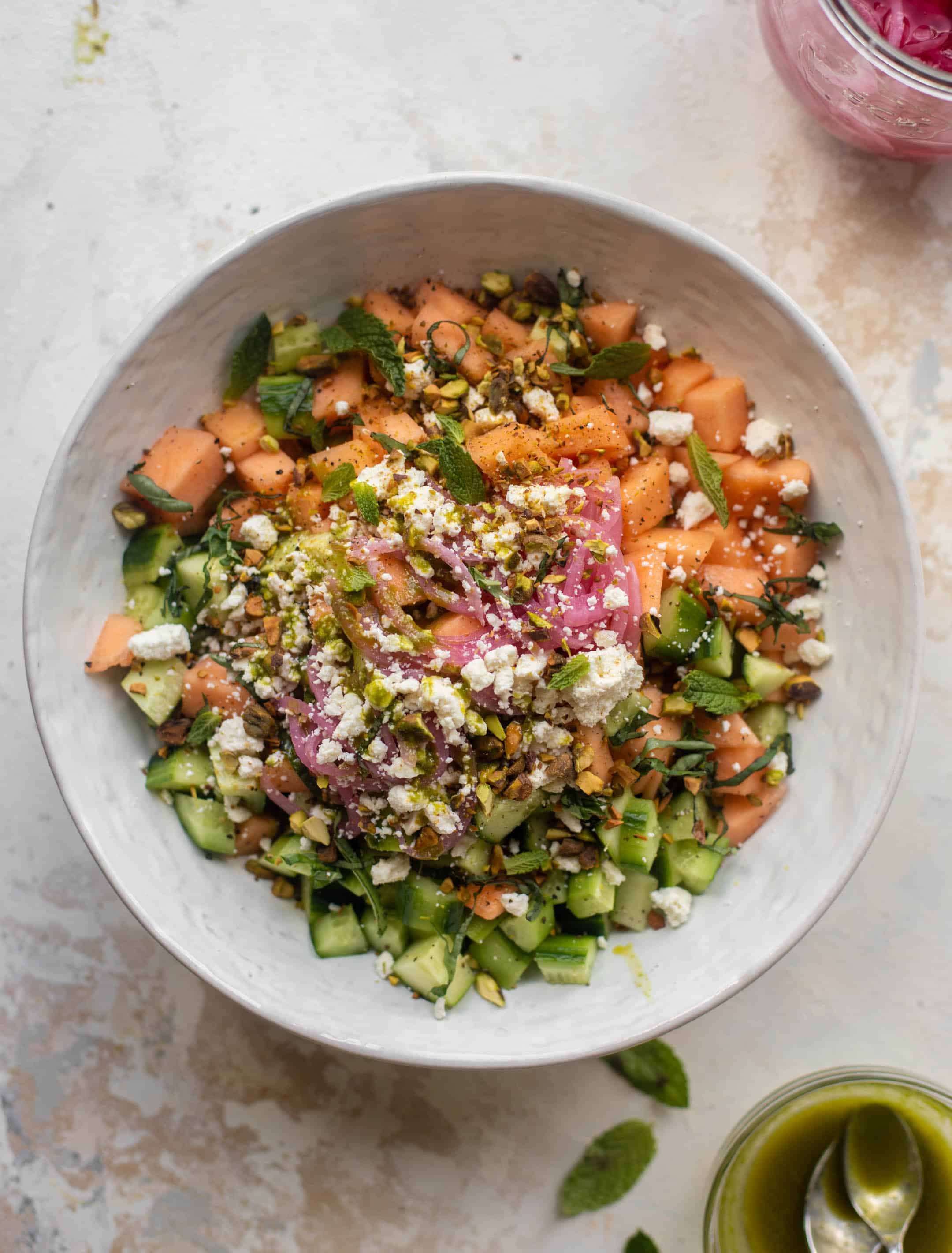 chopped cucumber melon salad
