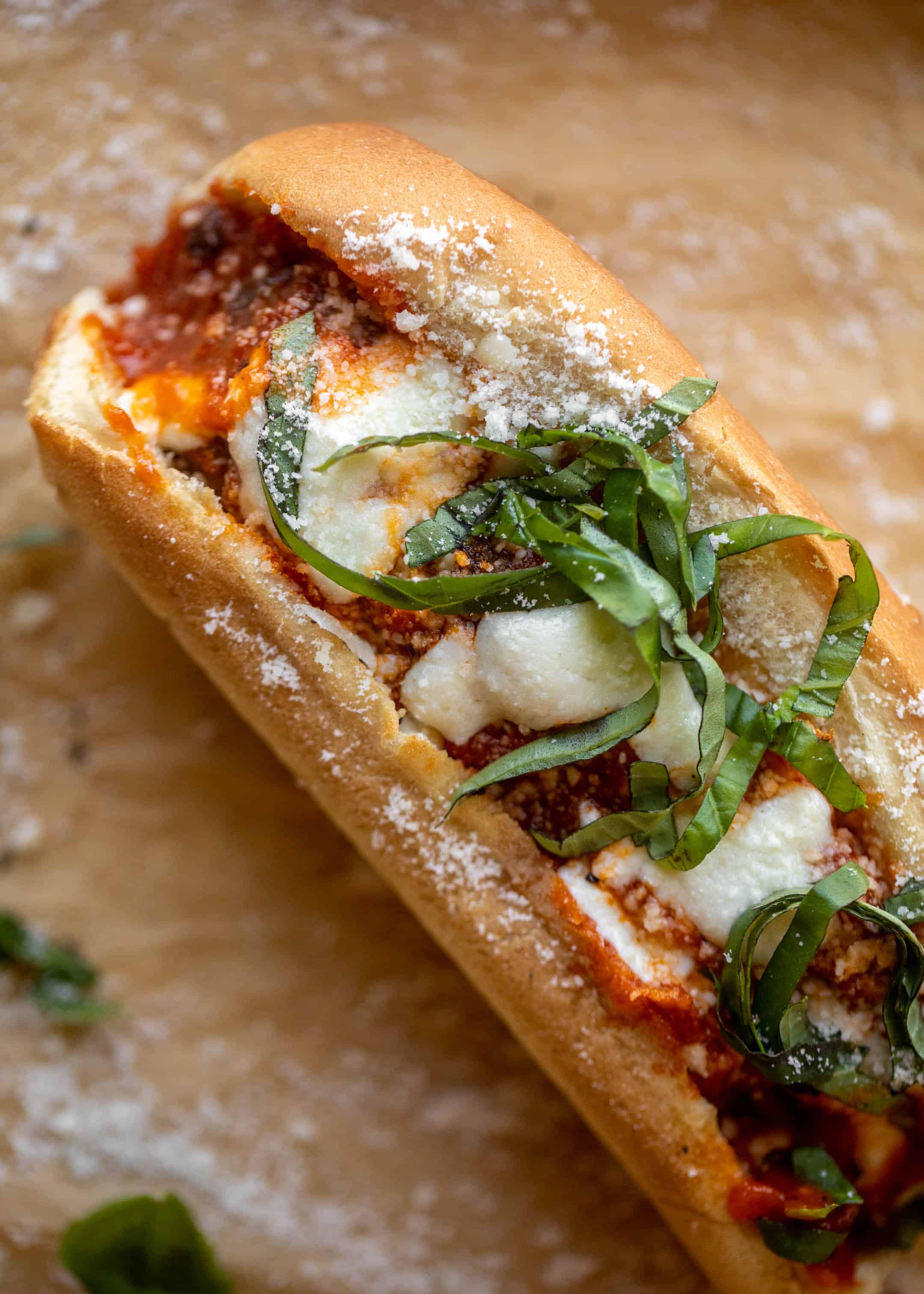 cheesy basil meatball subs