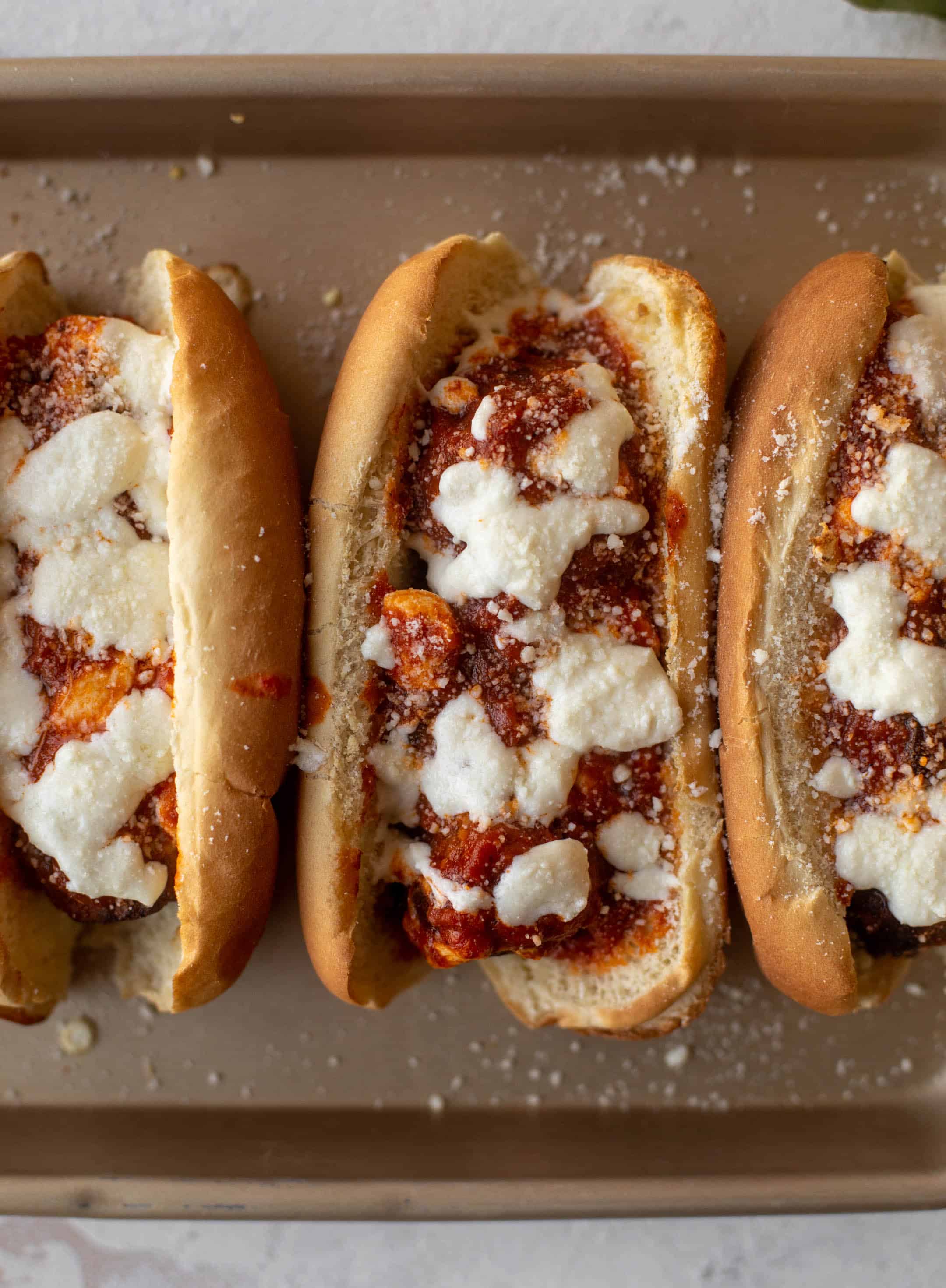 cheesy basil meatball subs