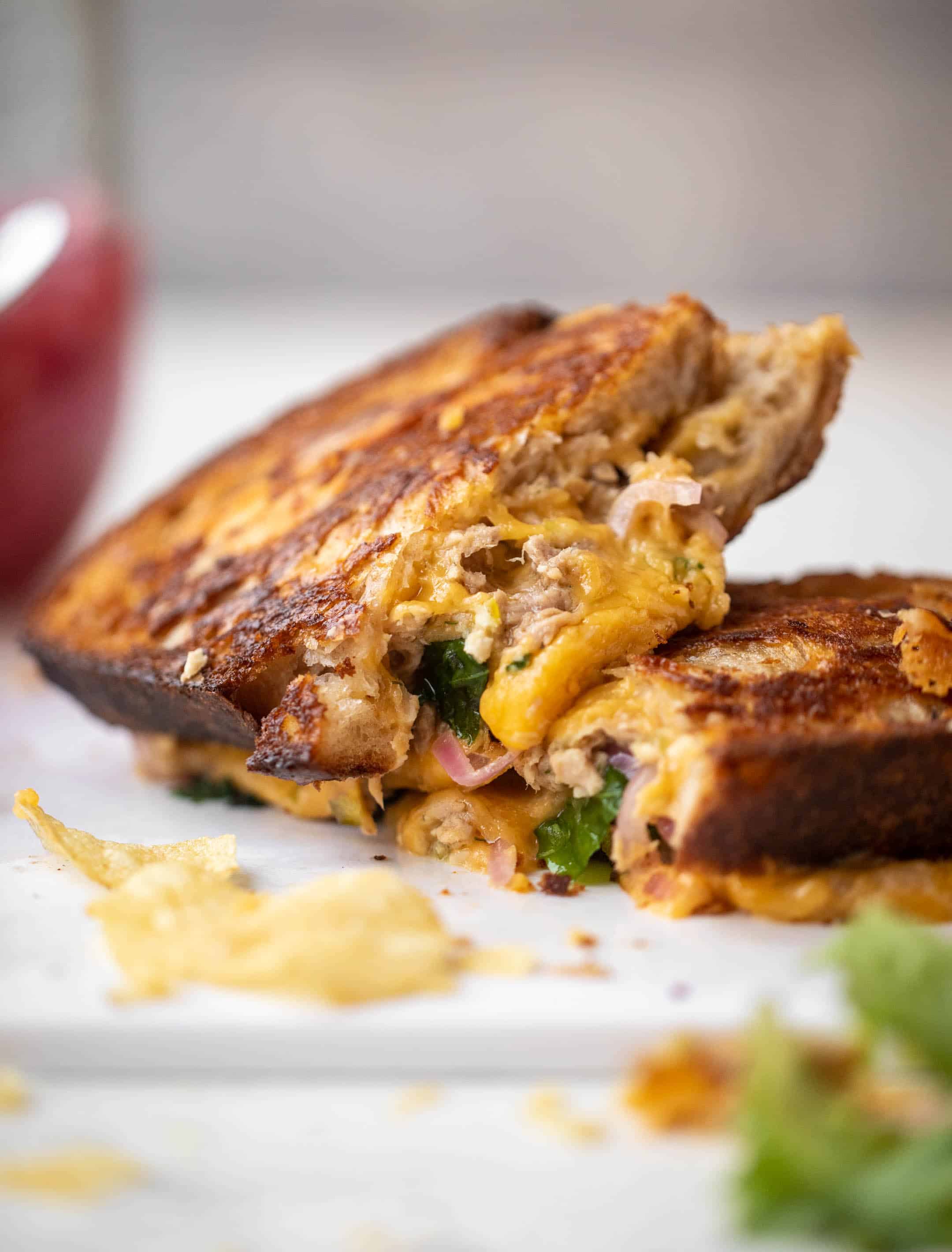 sharp cheddar tuna melts