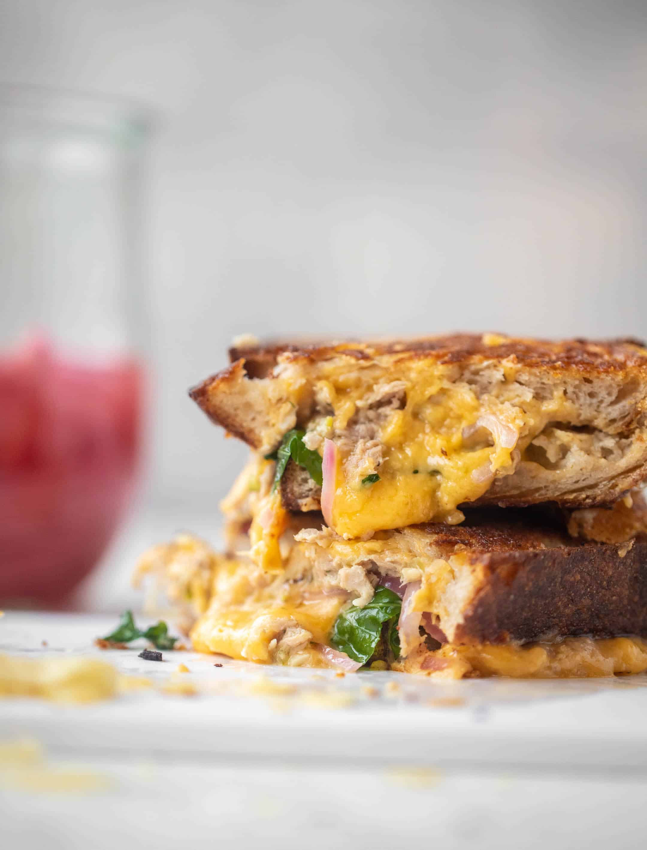 sharp cheddar tuna melts