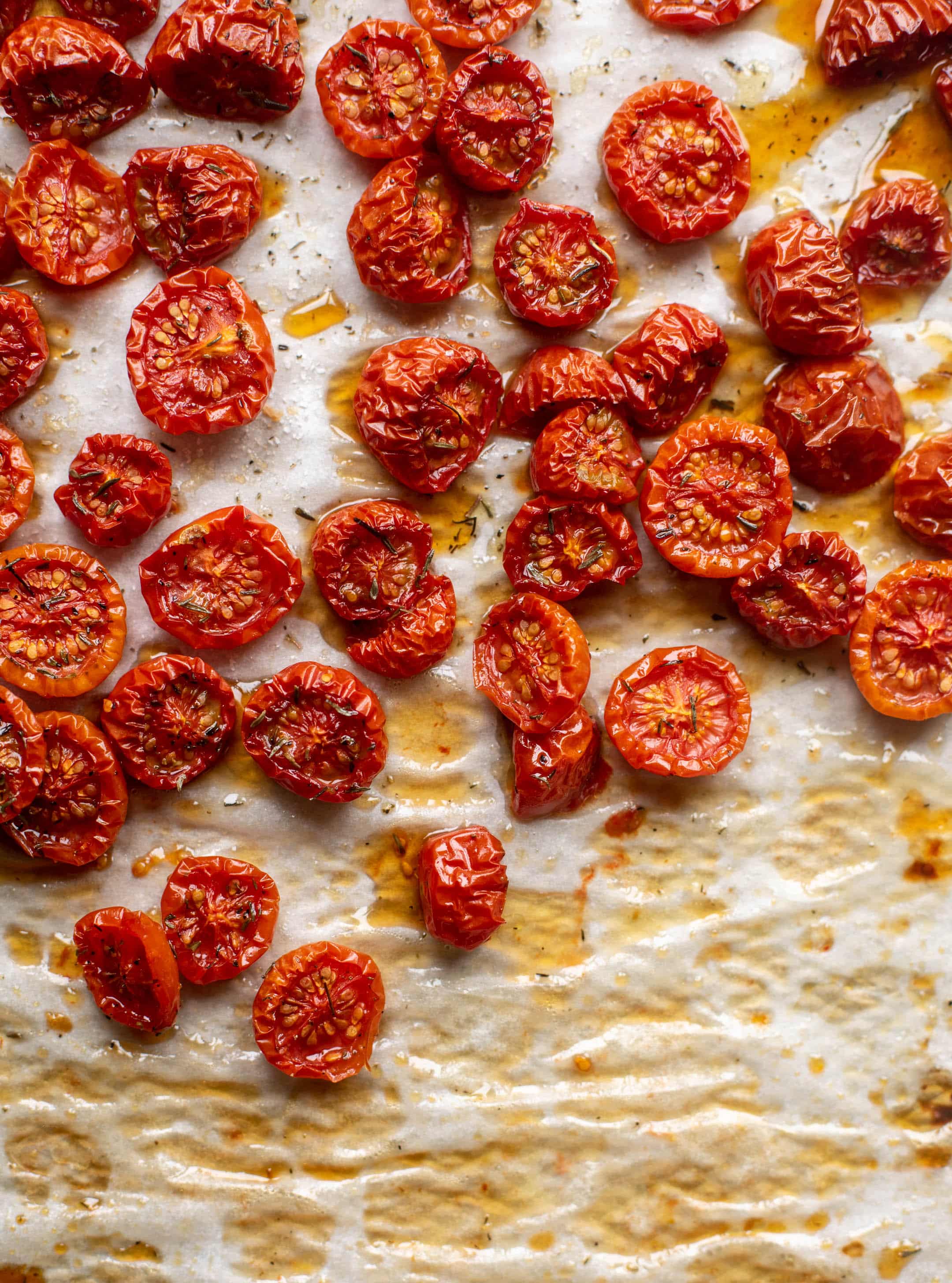 slow roasted hot honey tomatoes