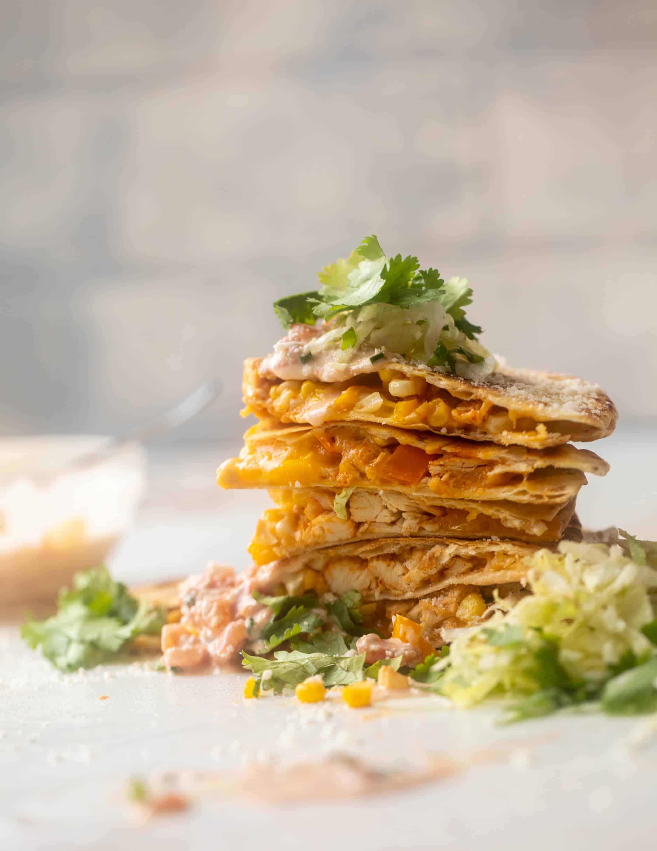 honey chipotle chicken quesadillas