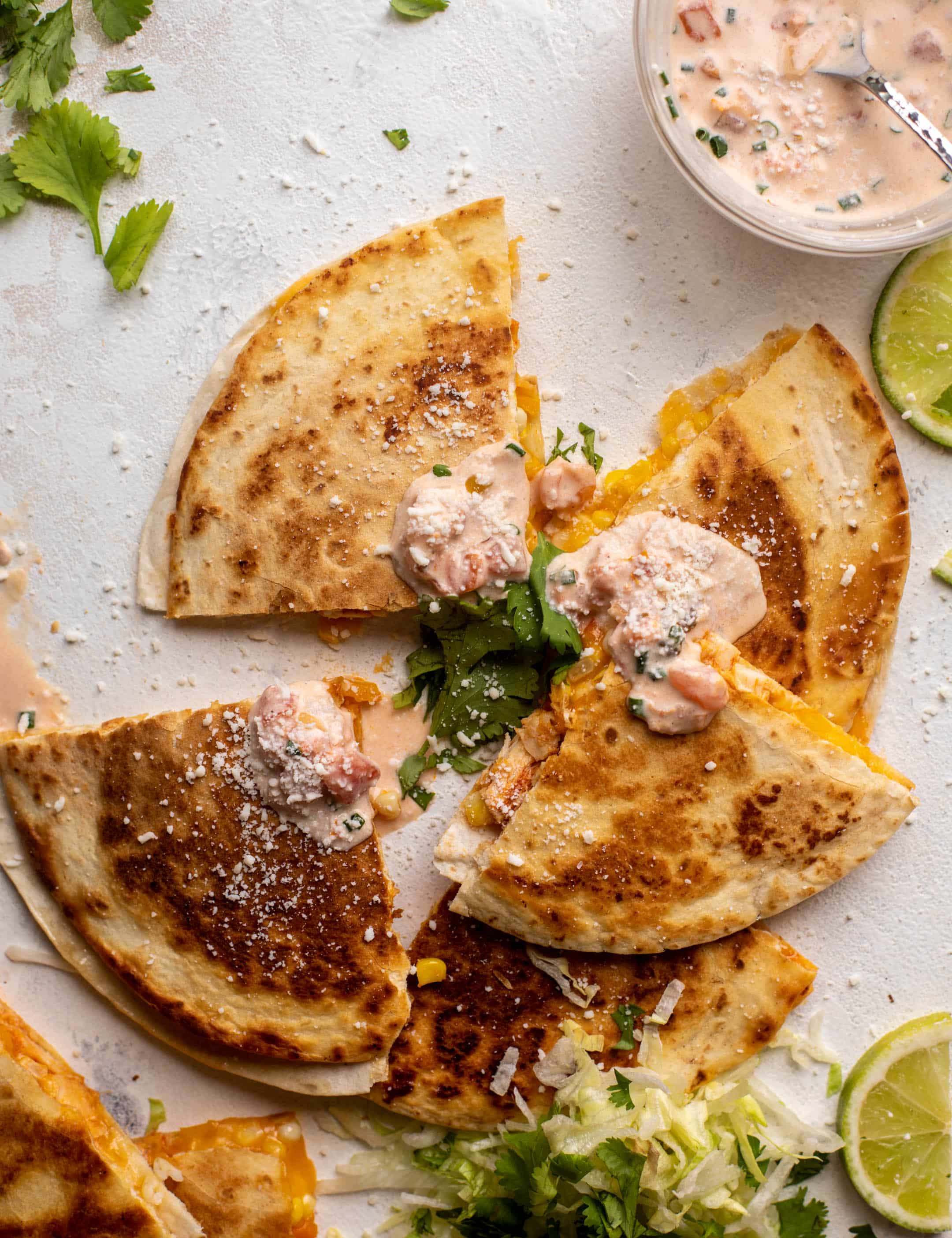 honey chipotle chicken quesadillas