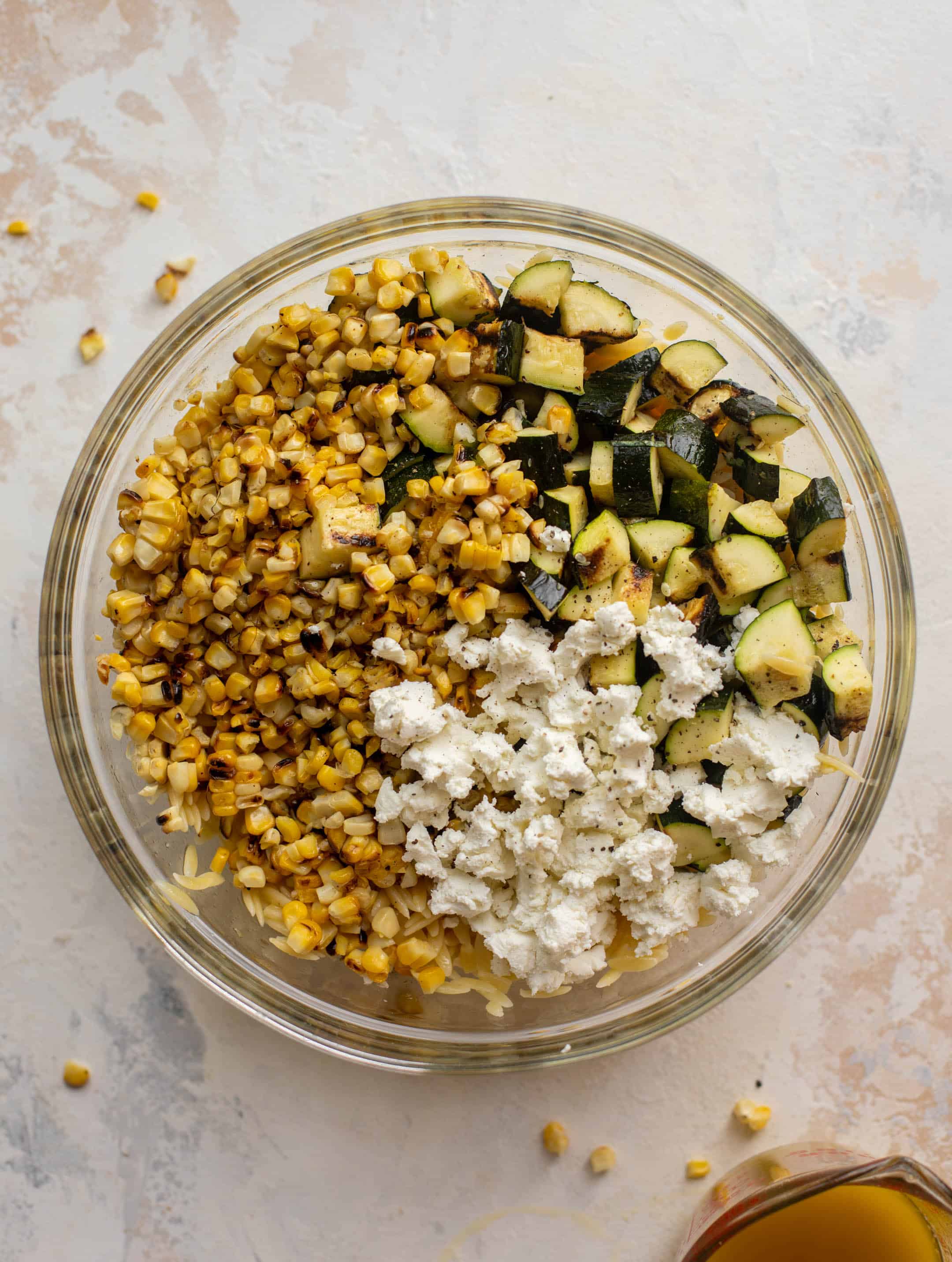 grilled zucchini corn orzo