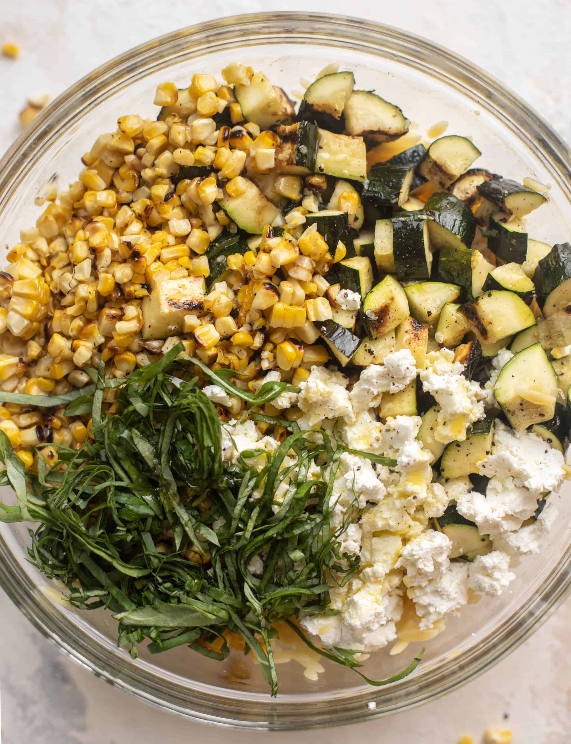 grilled zucchini corn orzo