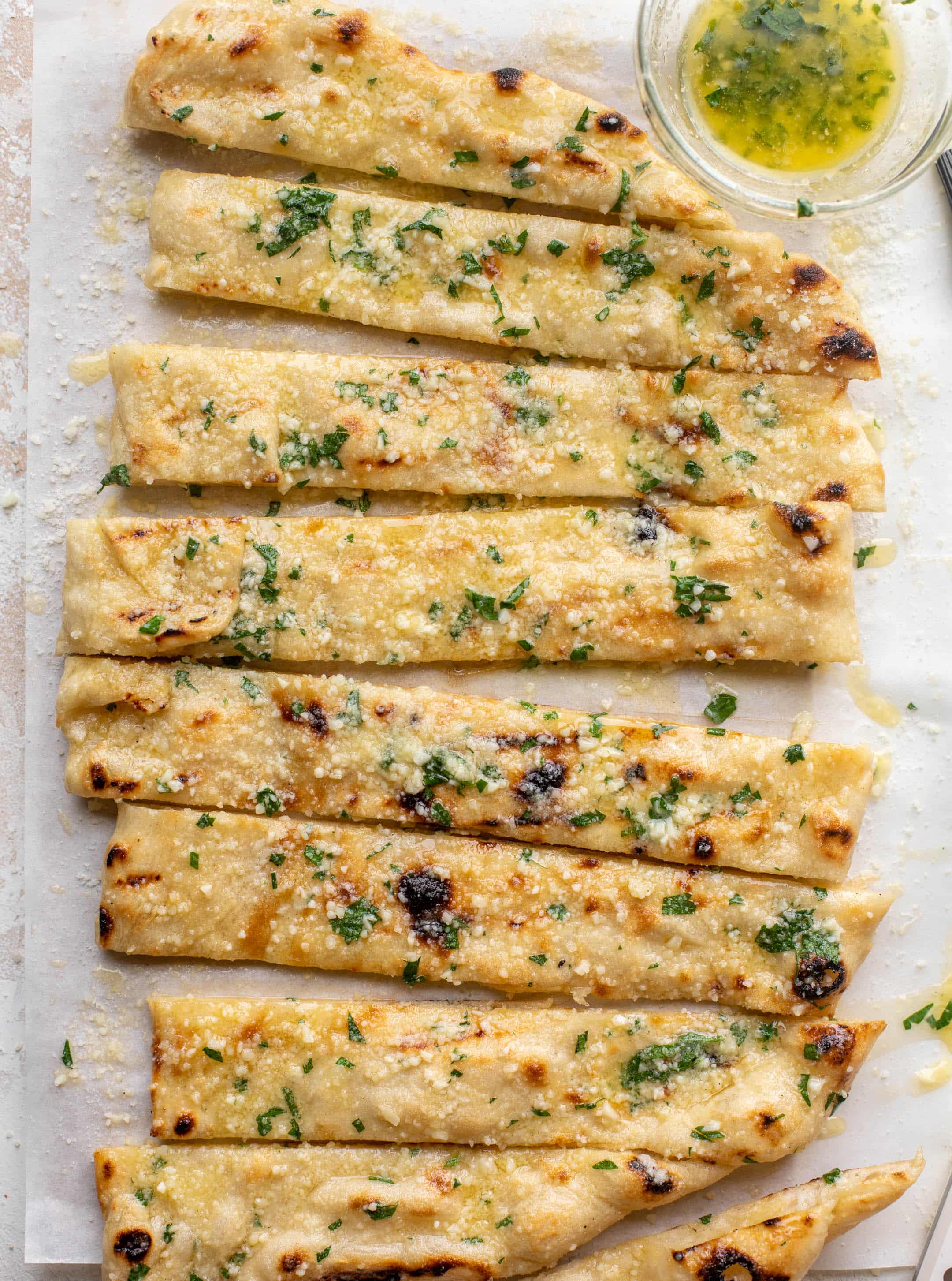 garlic butter grilled breadsticks